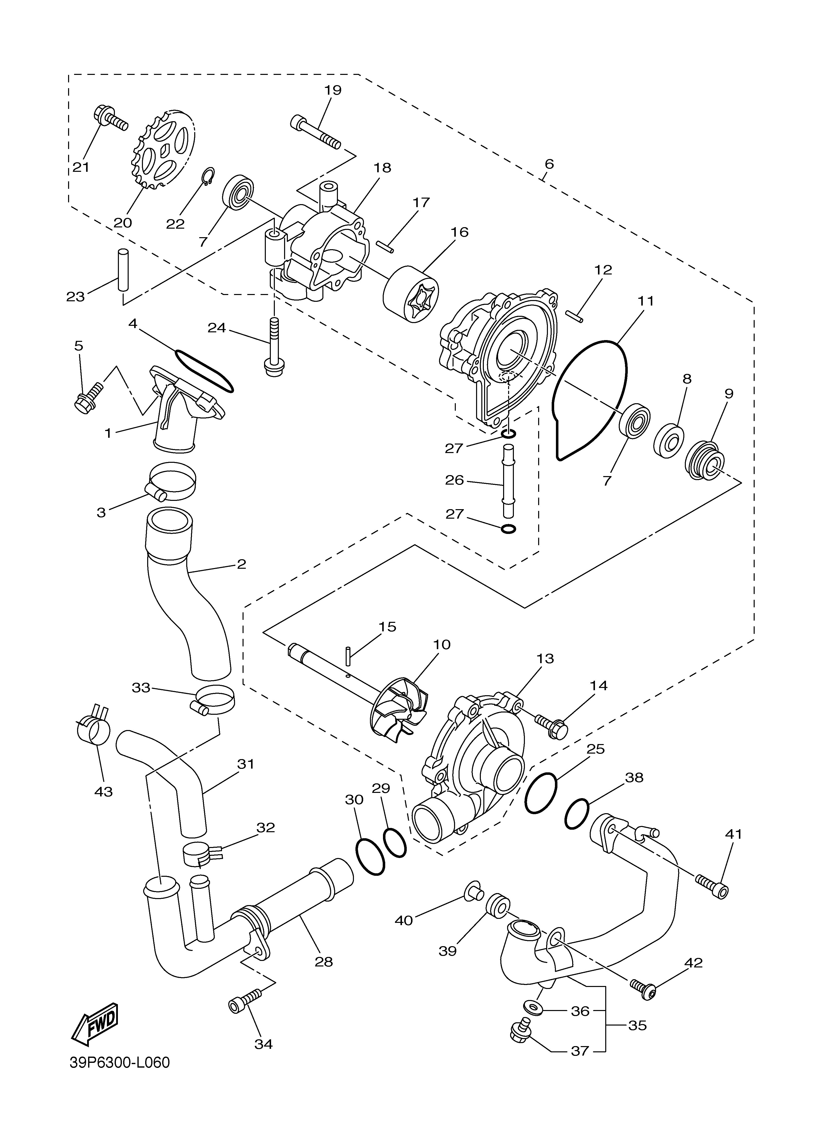 WATER PUMP Sơ đồ tách chi tiết