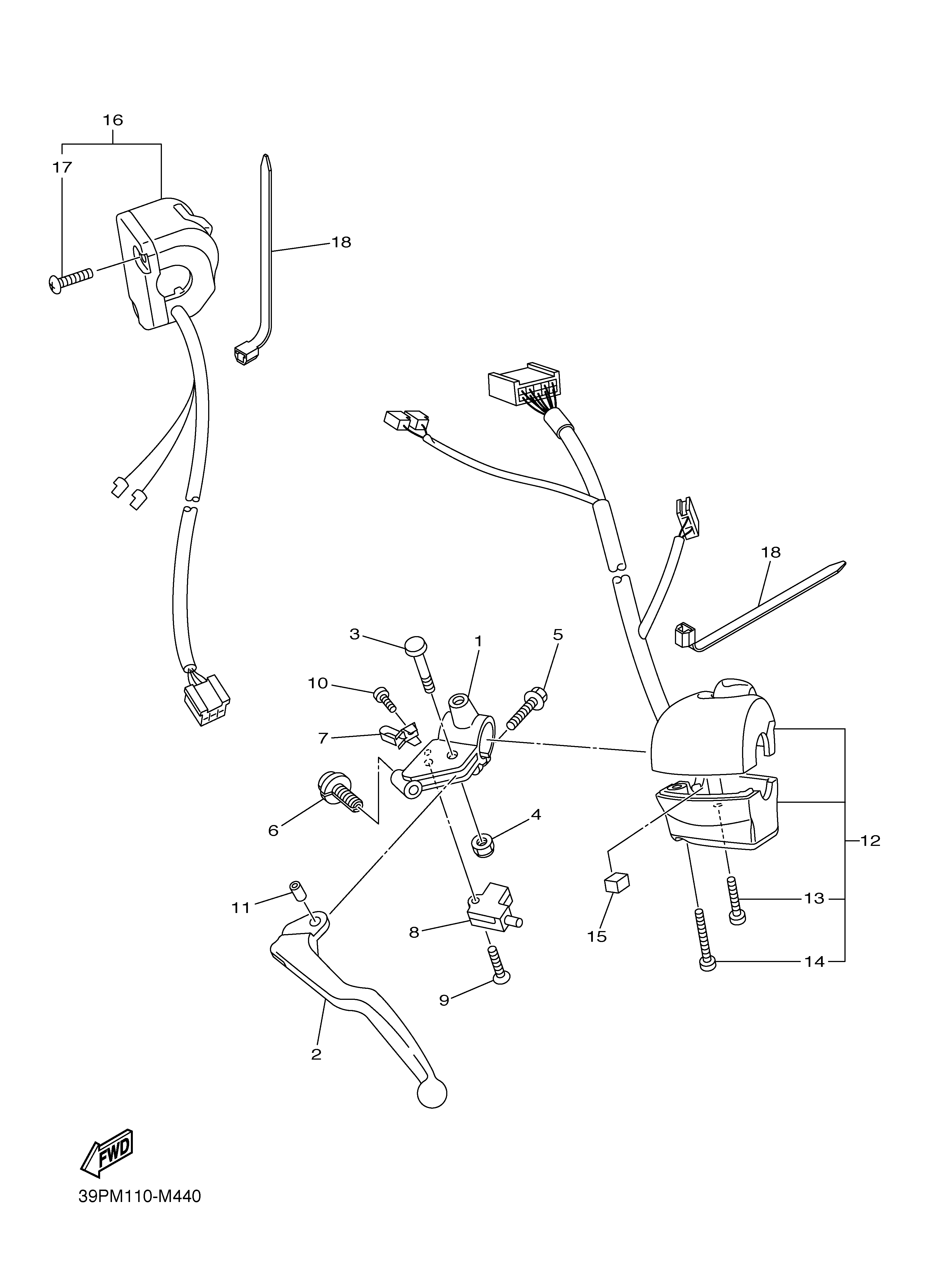 HANDLE SWITCH LEVER ภาพแยกชิ้นส่วน