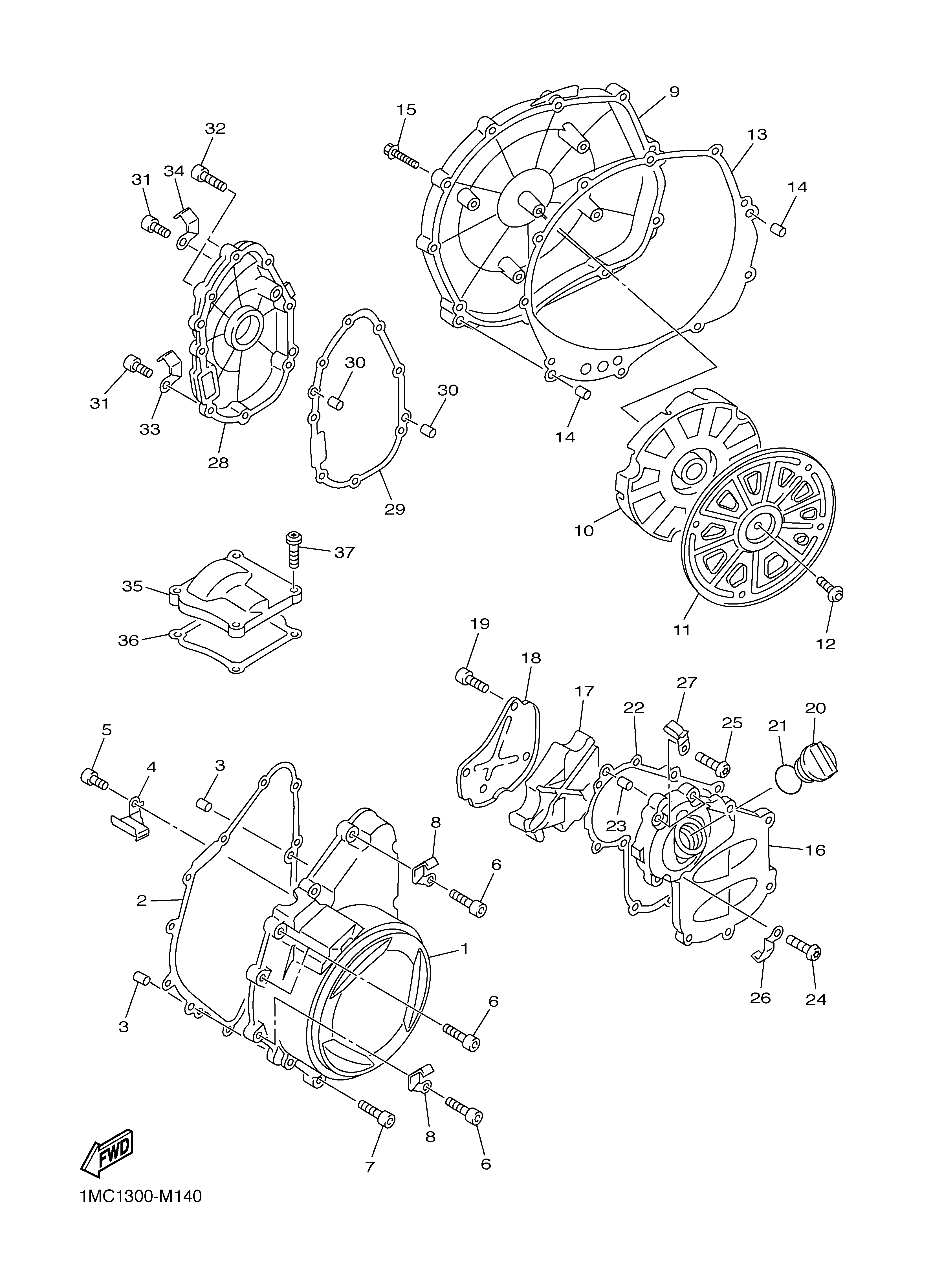 CRANKCASE COVER 1 Exploded diagrams
