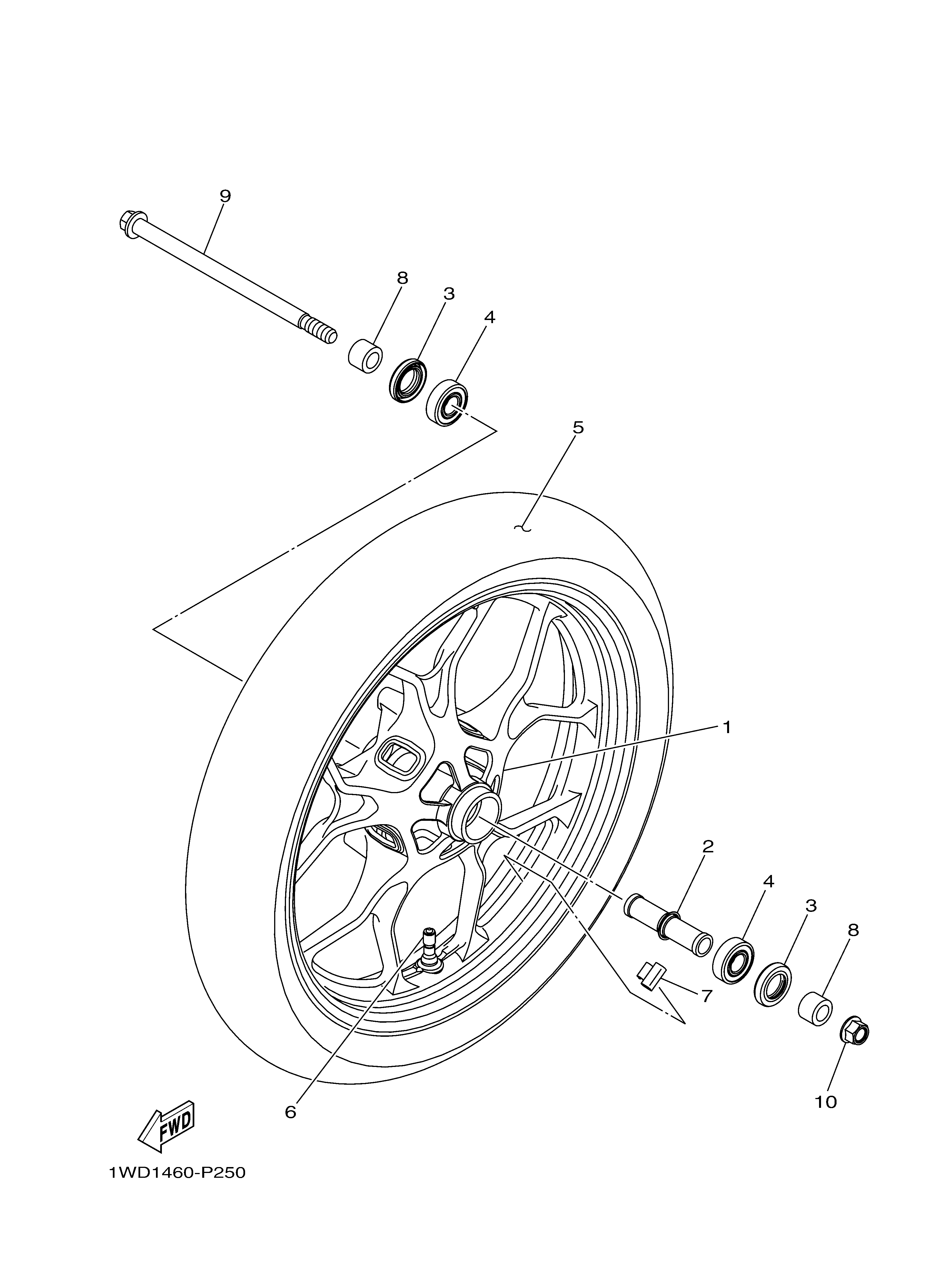 FRONT WHEEL ภาพแยกชิ้นส่วน
