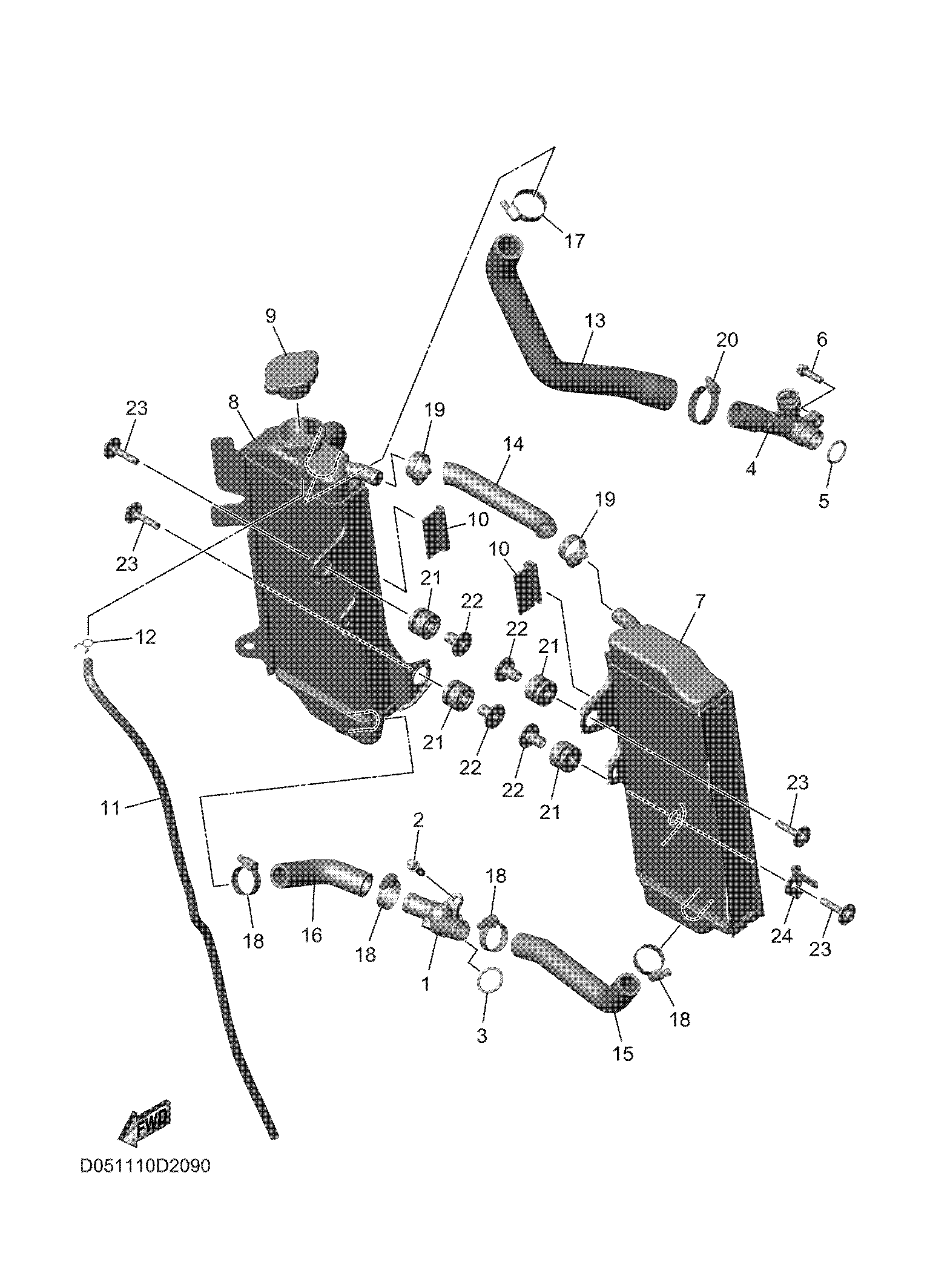 RADIATOR & HOSE Exploded diagrams