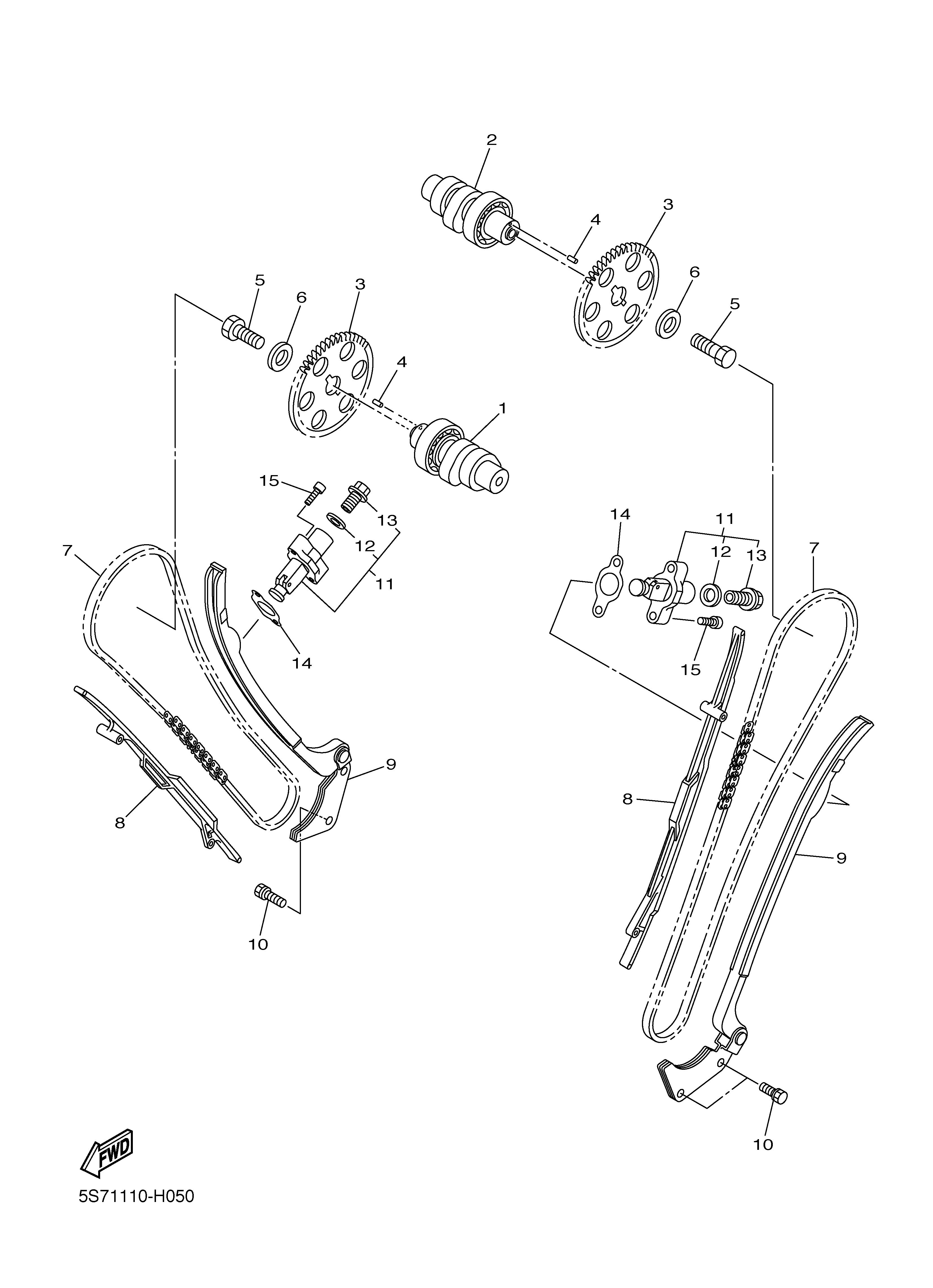 CAMSHAFT CHAIN Sơ đồ tách chi tiết