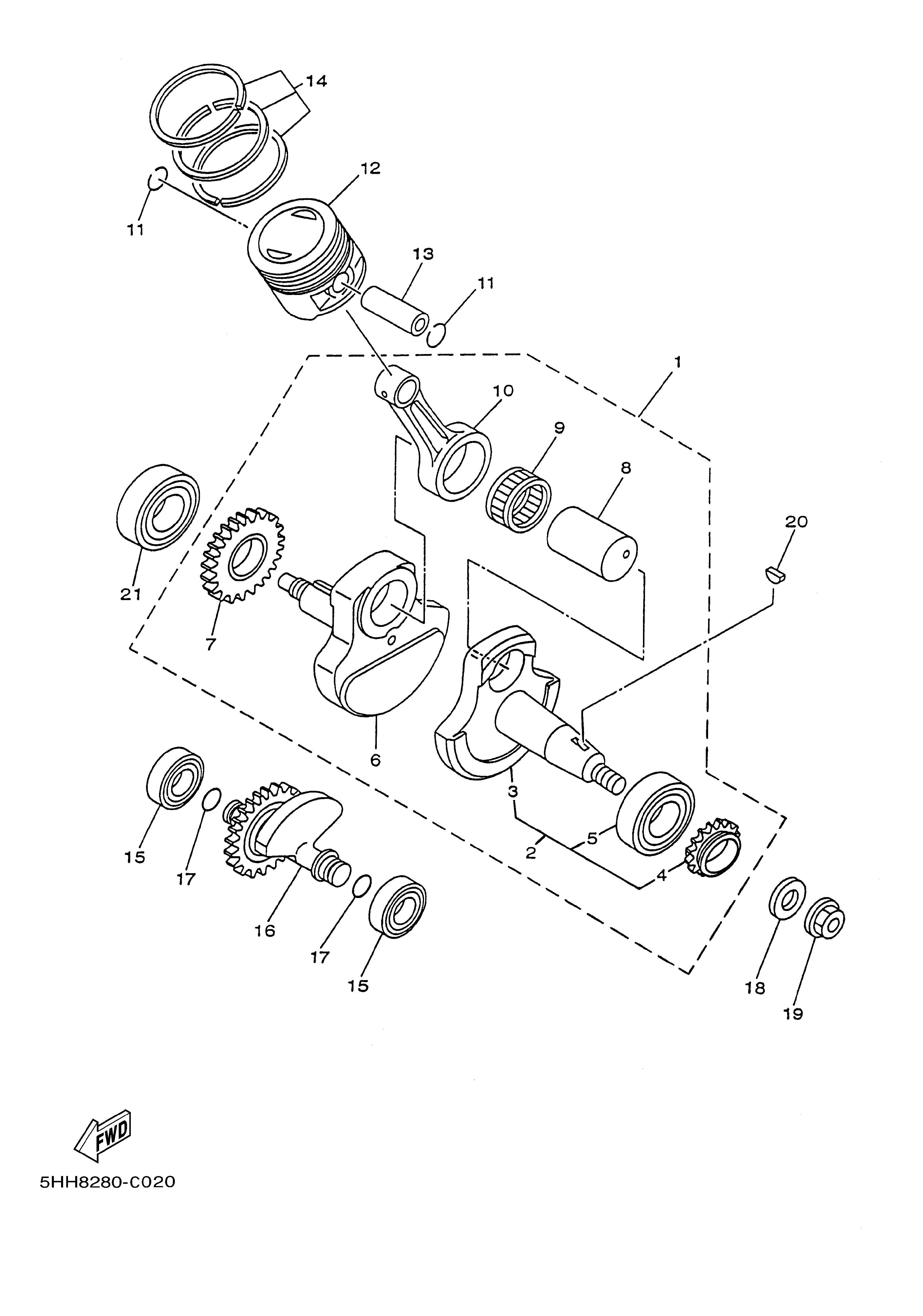 CRANKSHAFT & PISTON ภาพแยกชิ้นส่วน