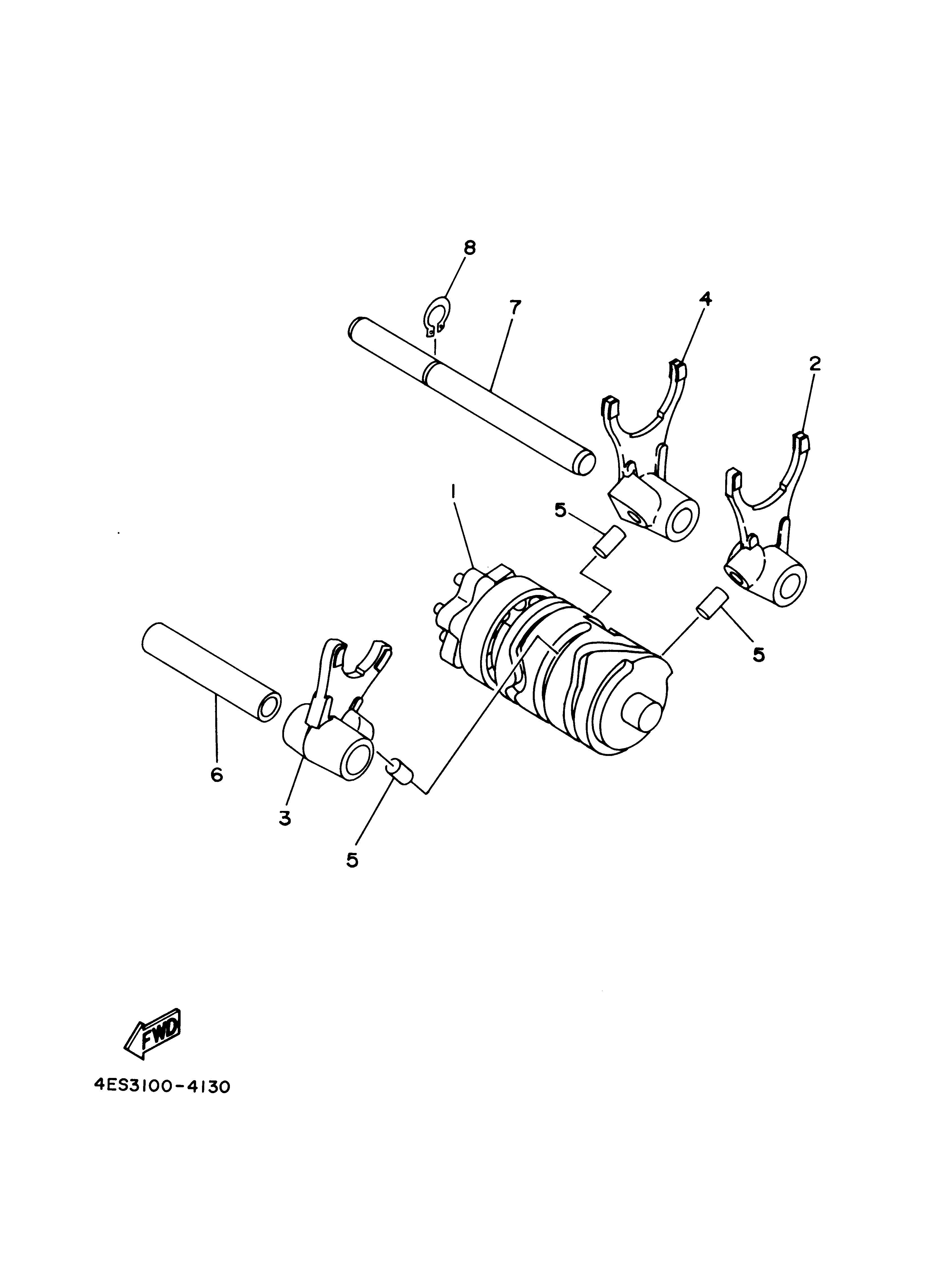 SHIFT CAM FORK Exploded diagrams