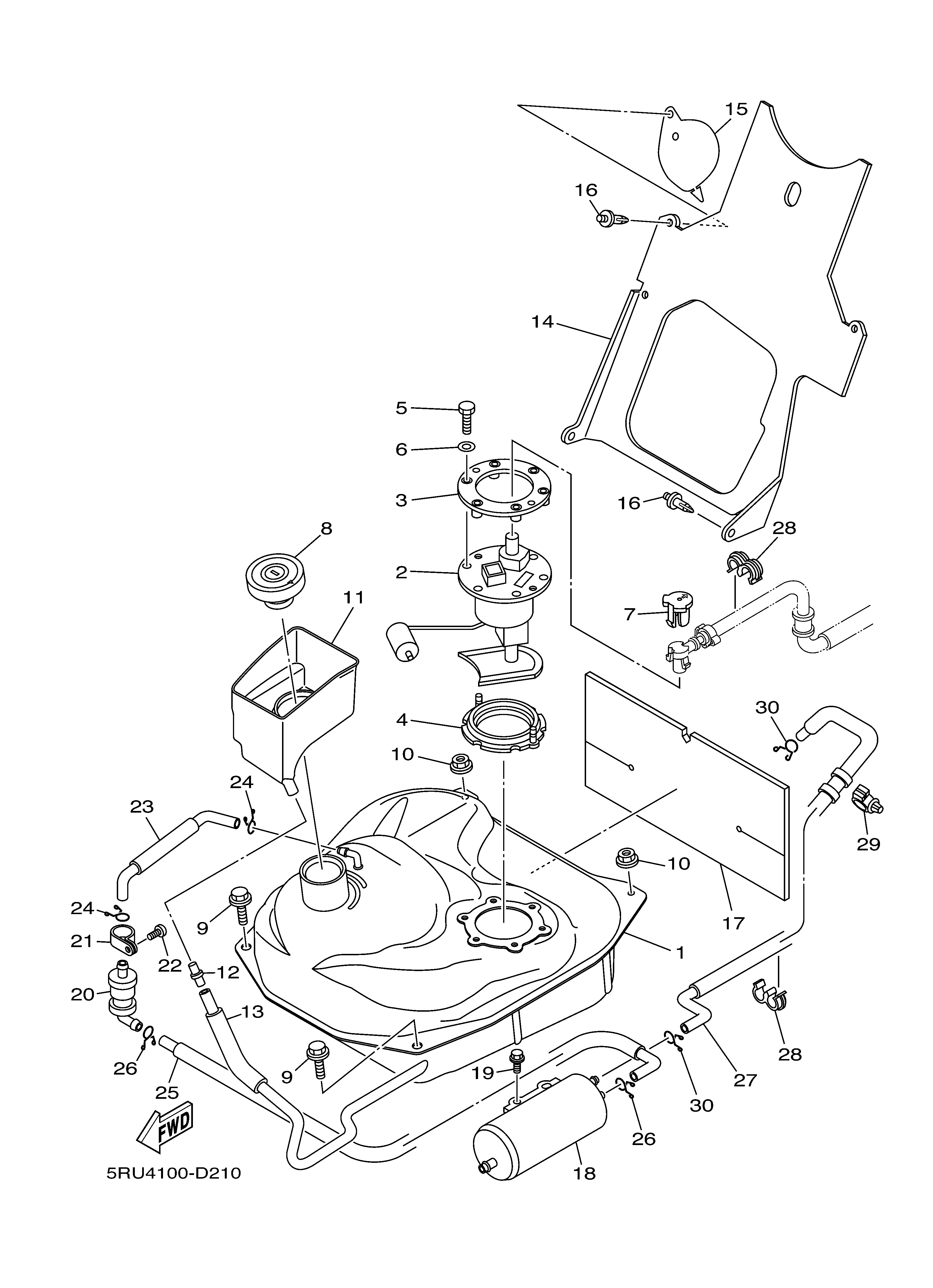 FUEL TANK Diagram terurai