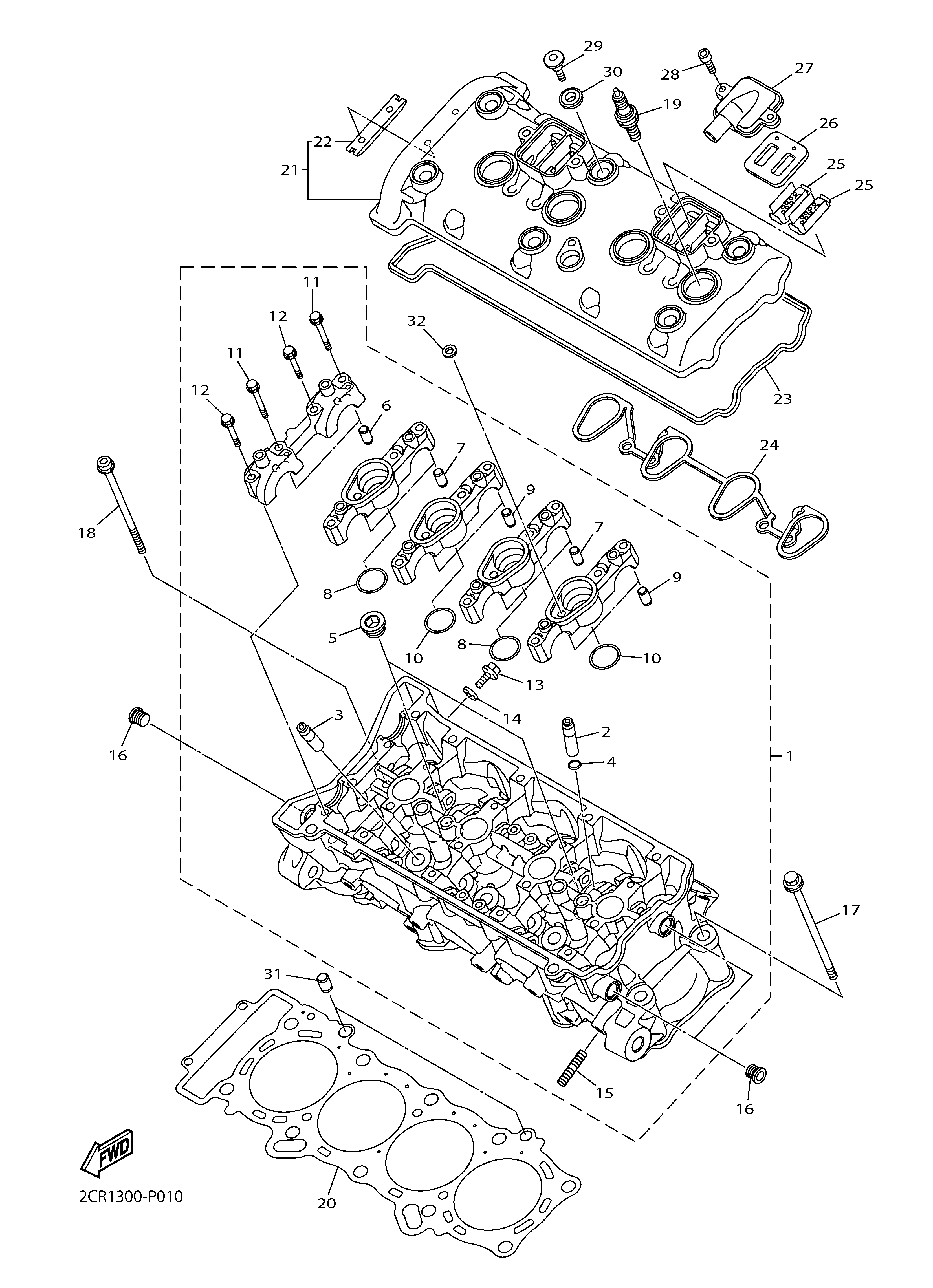 CYLINDER HEAD ภาพแยกชิ้นส่วน