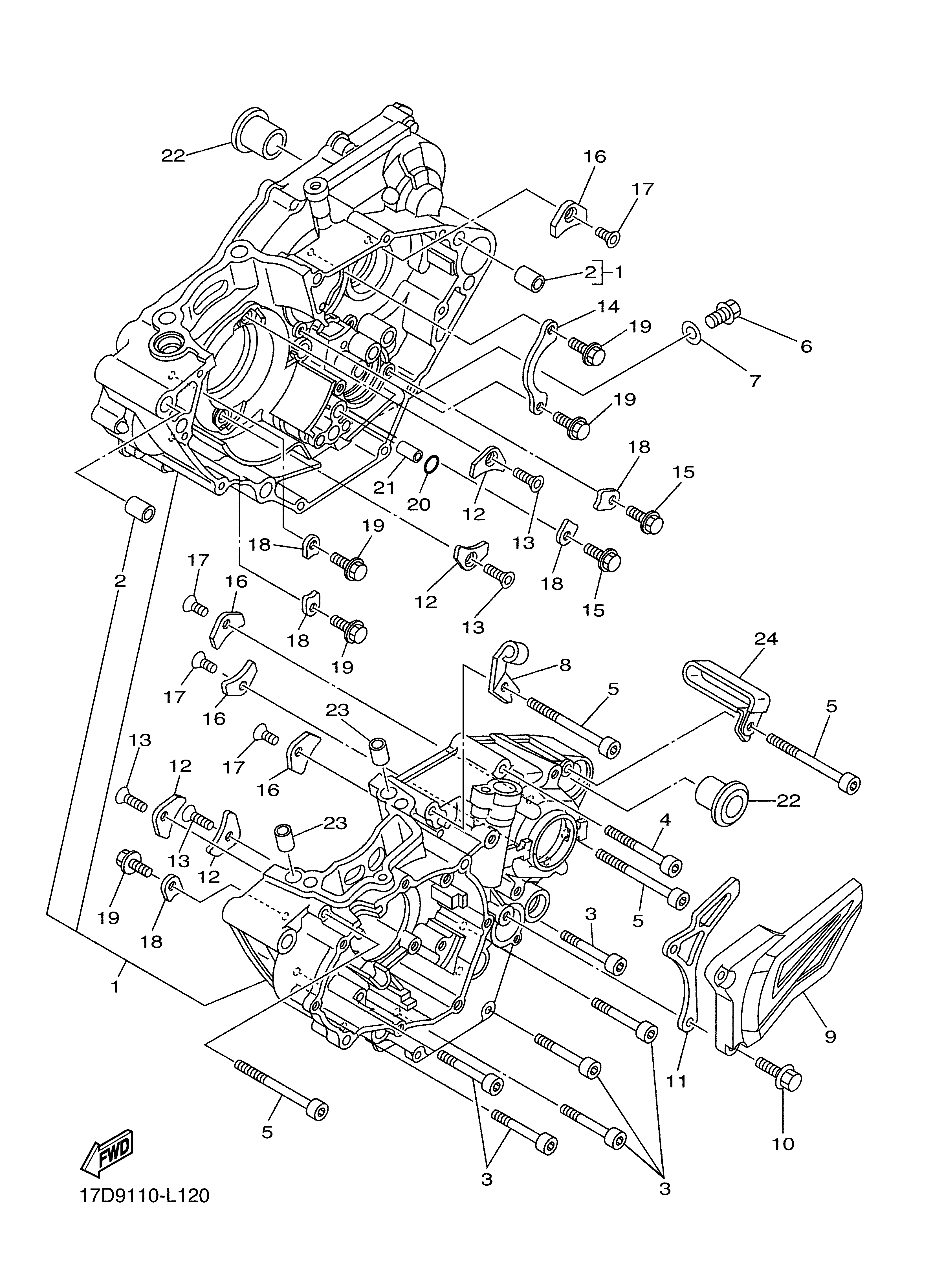 CRANKCASE ภาพแยกชิ้นส่วน