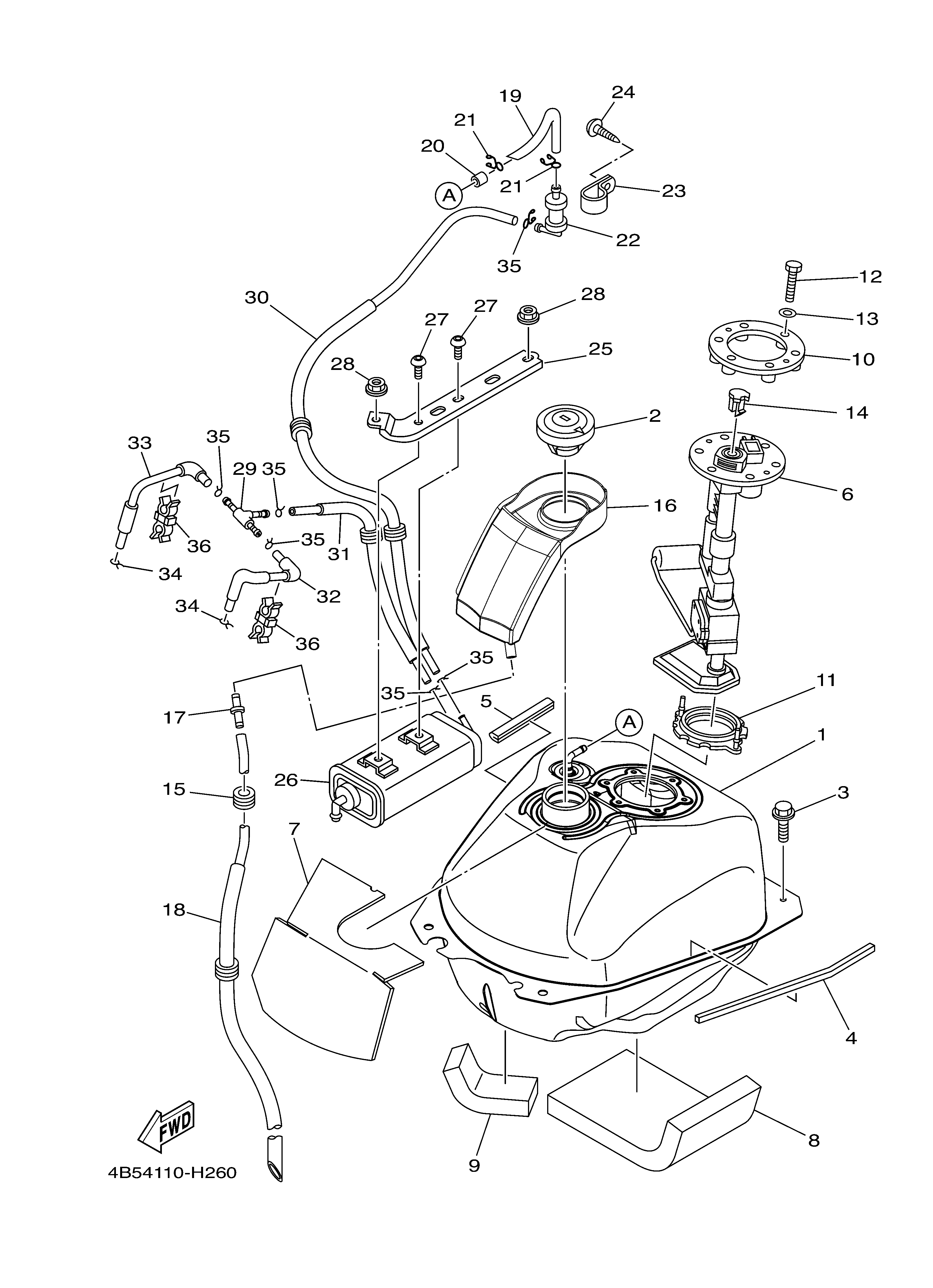 FUEL TANK Diagram terurai