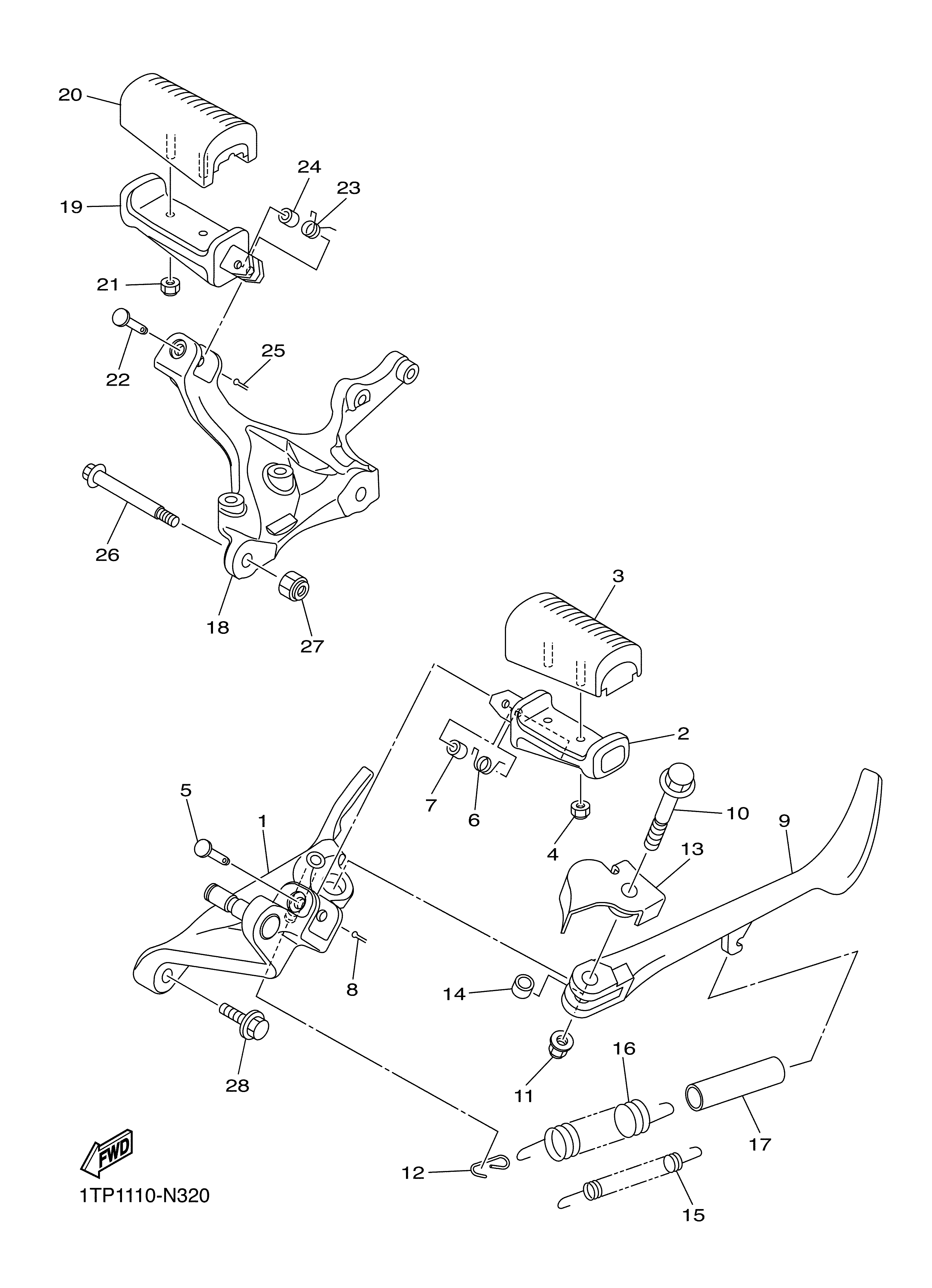 STAND FOOTREST ภาพแยกชิ้นส่วน