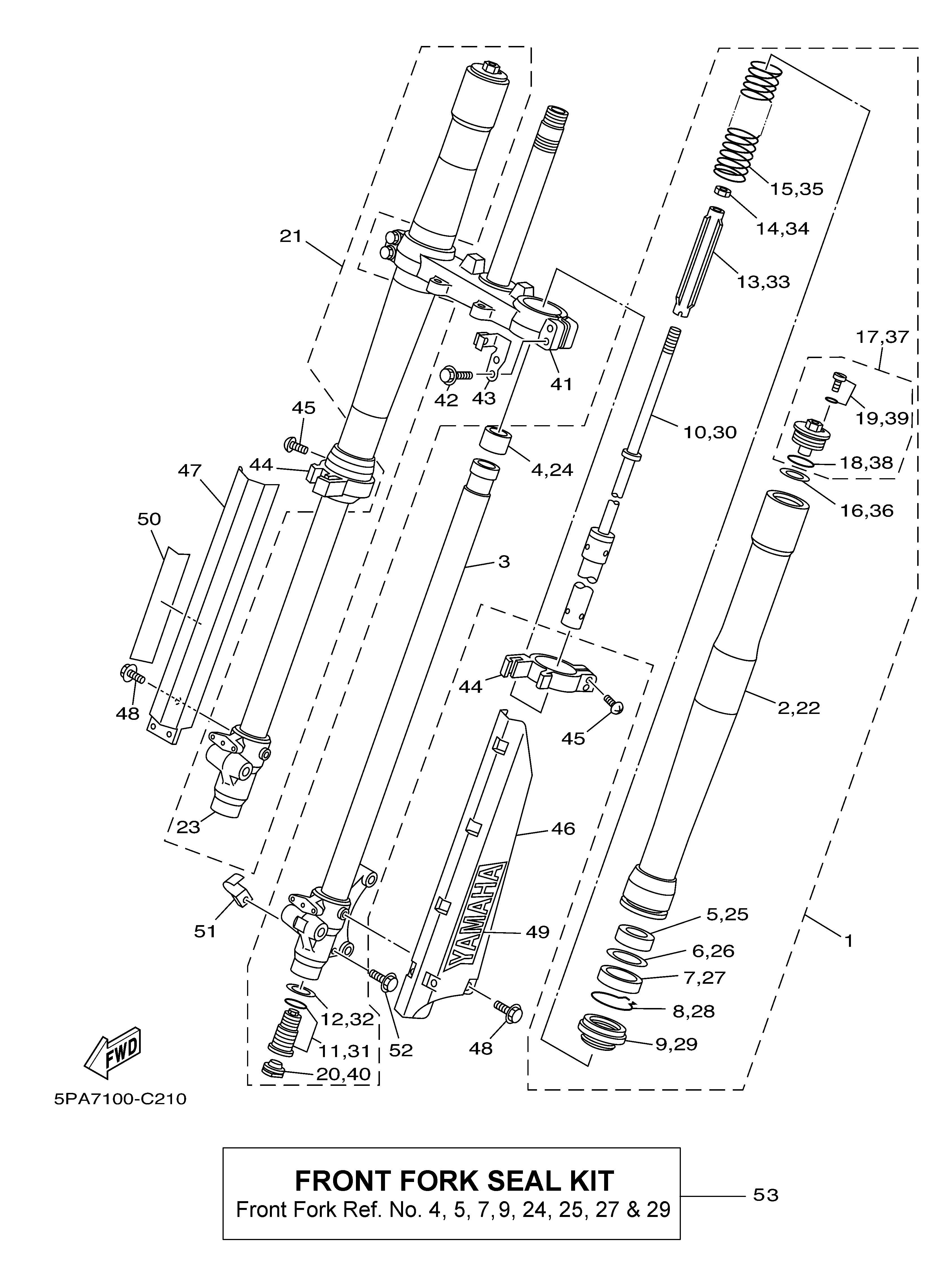FRONT FORK Exploded diagrams