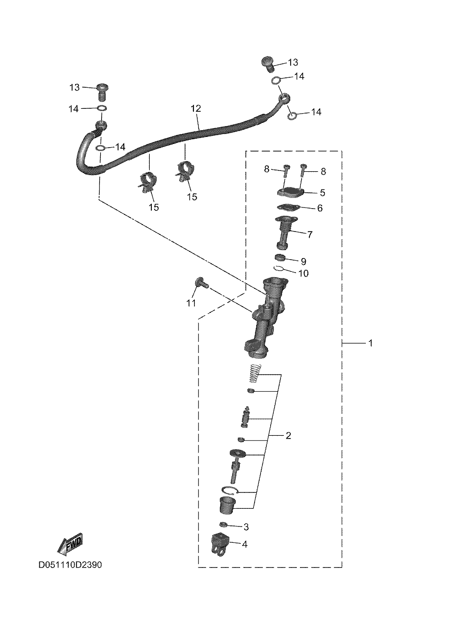 REAR MASTER CYLINDER Diagram terurai