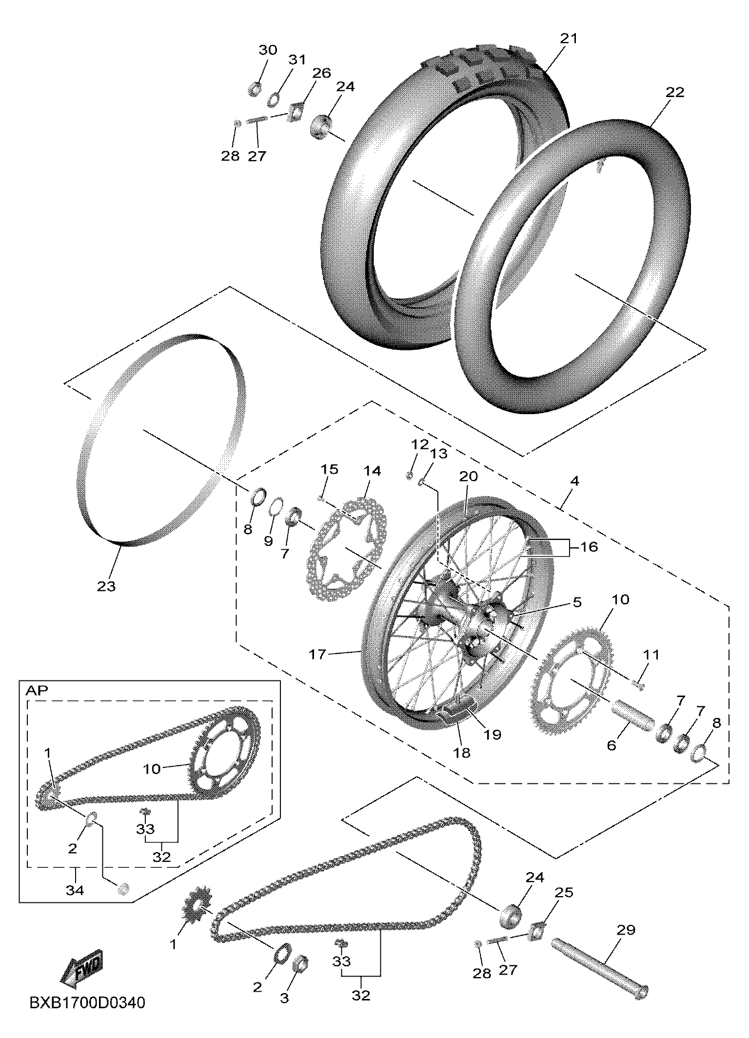 REAR WHEEL 爆炸图