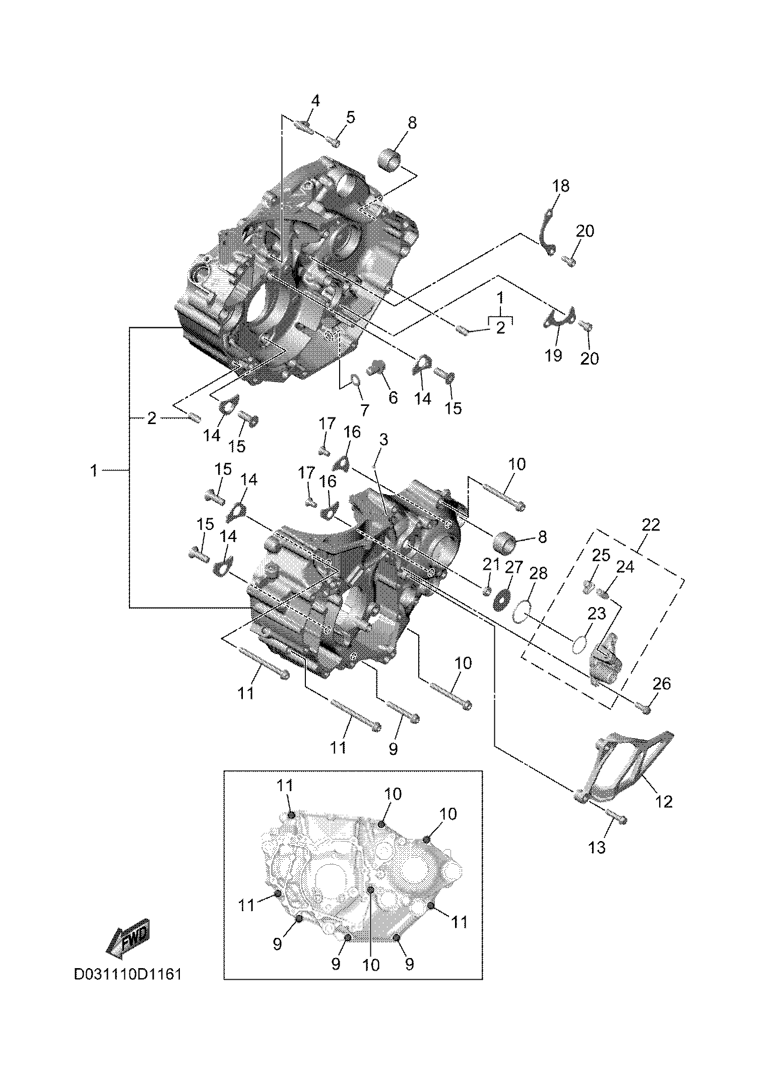 CRANKCASE Diagram terurai