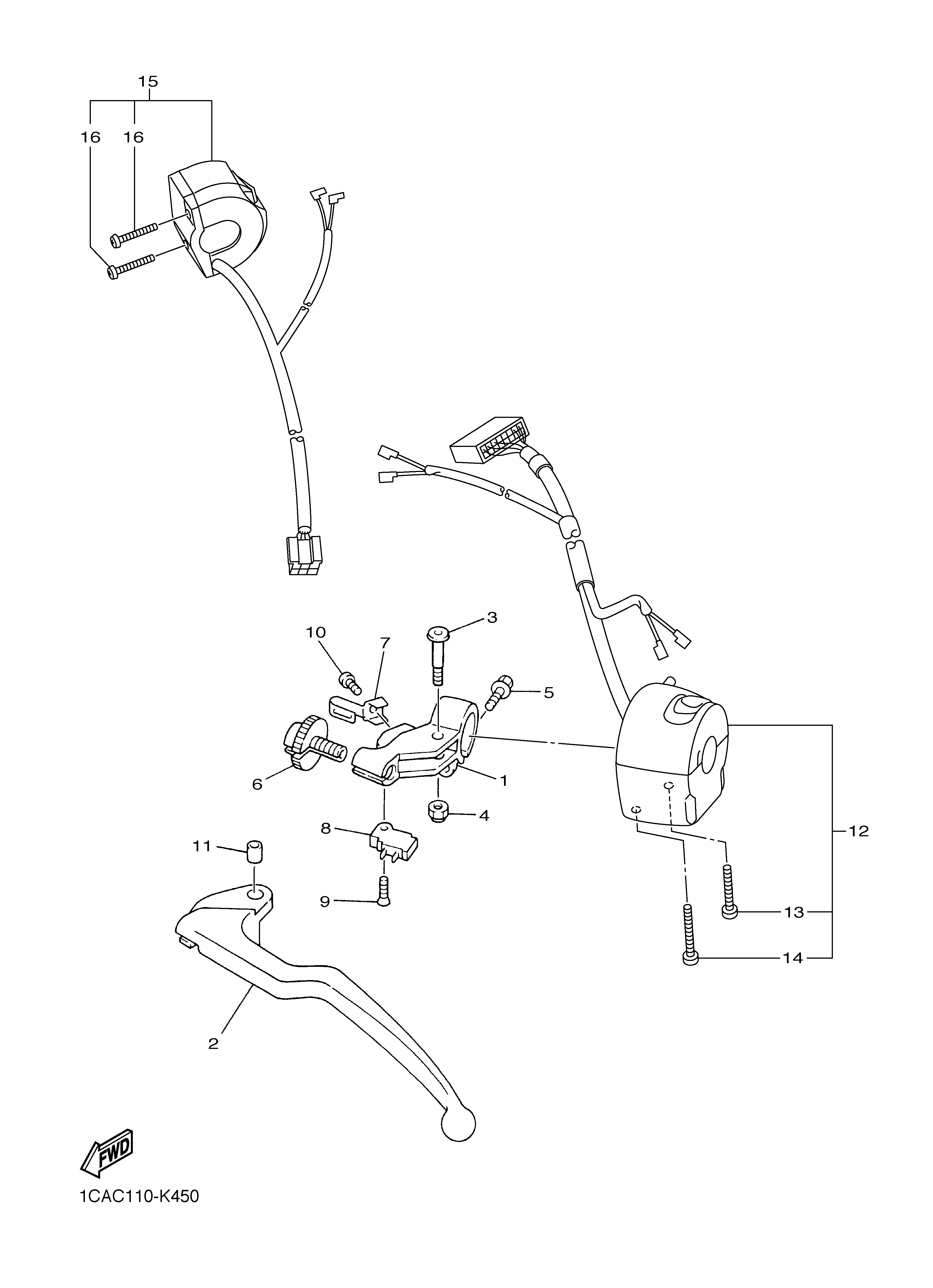 HANDLE SWITCH LEVER ภาพแยกชิ้นส่วน