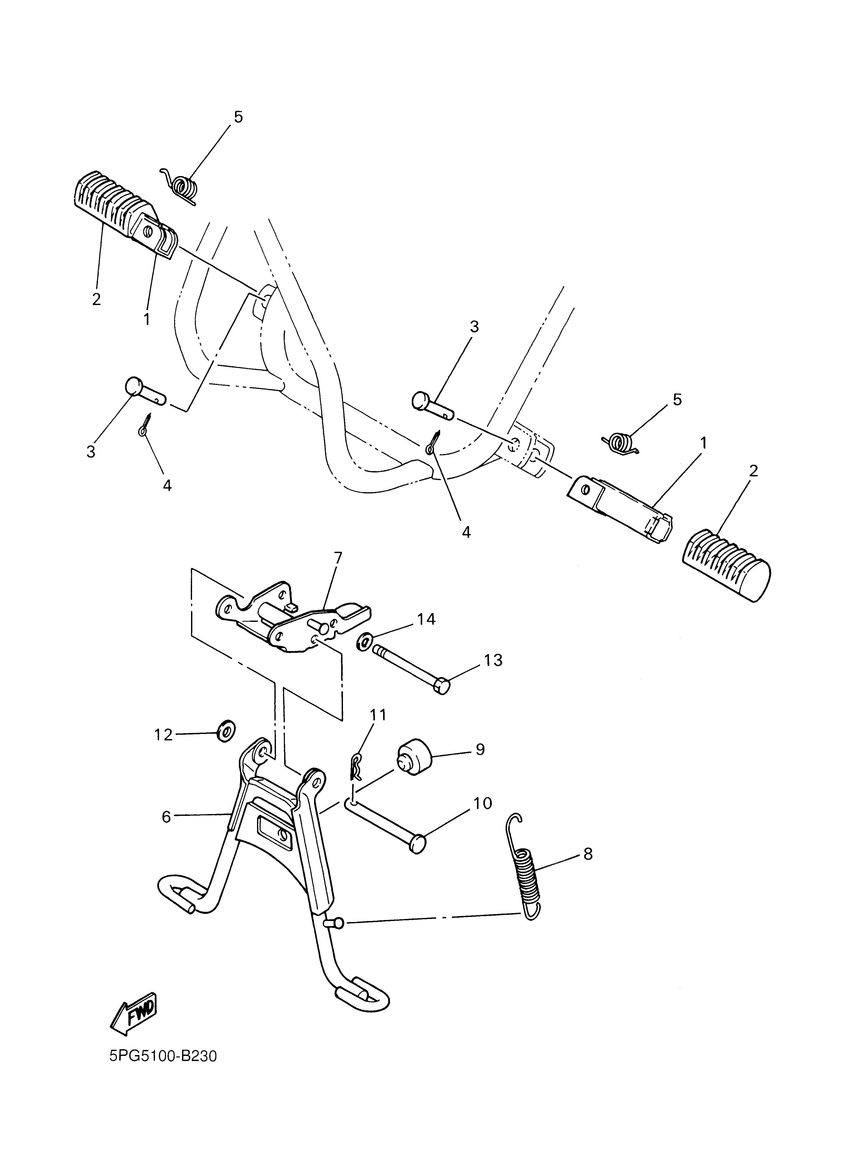 STAND FOOTREST Diagram terurai