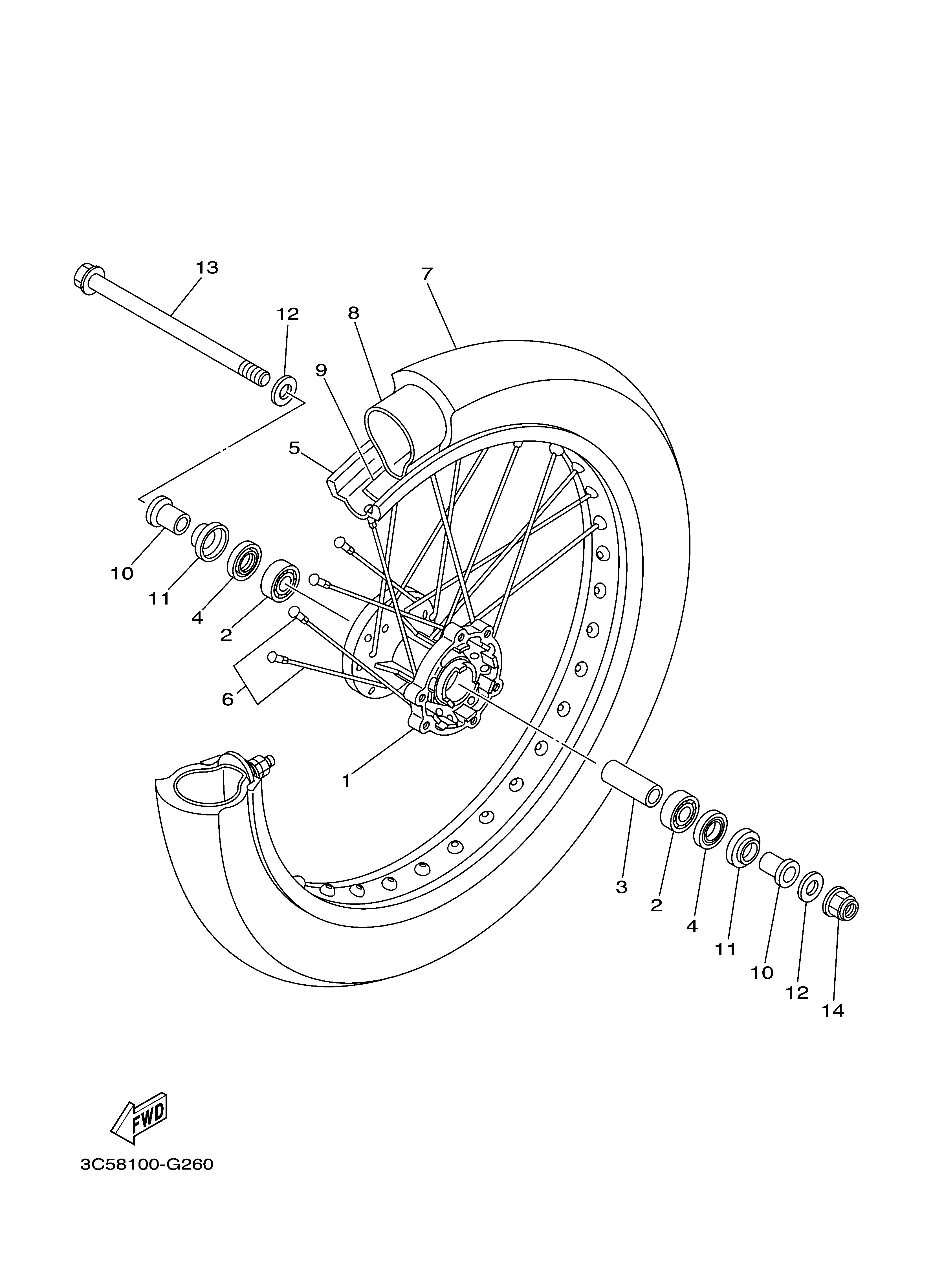 FRONT WHEEL ภาพแยกชิ้นส่วน