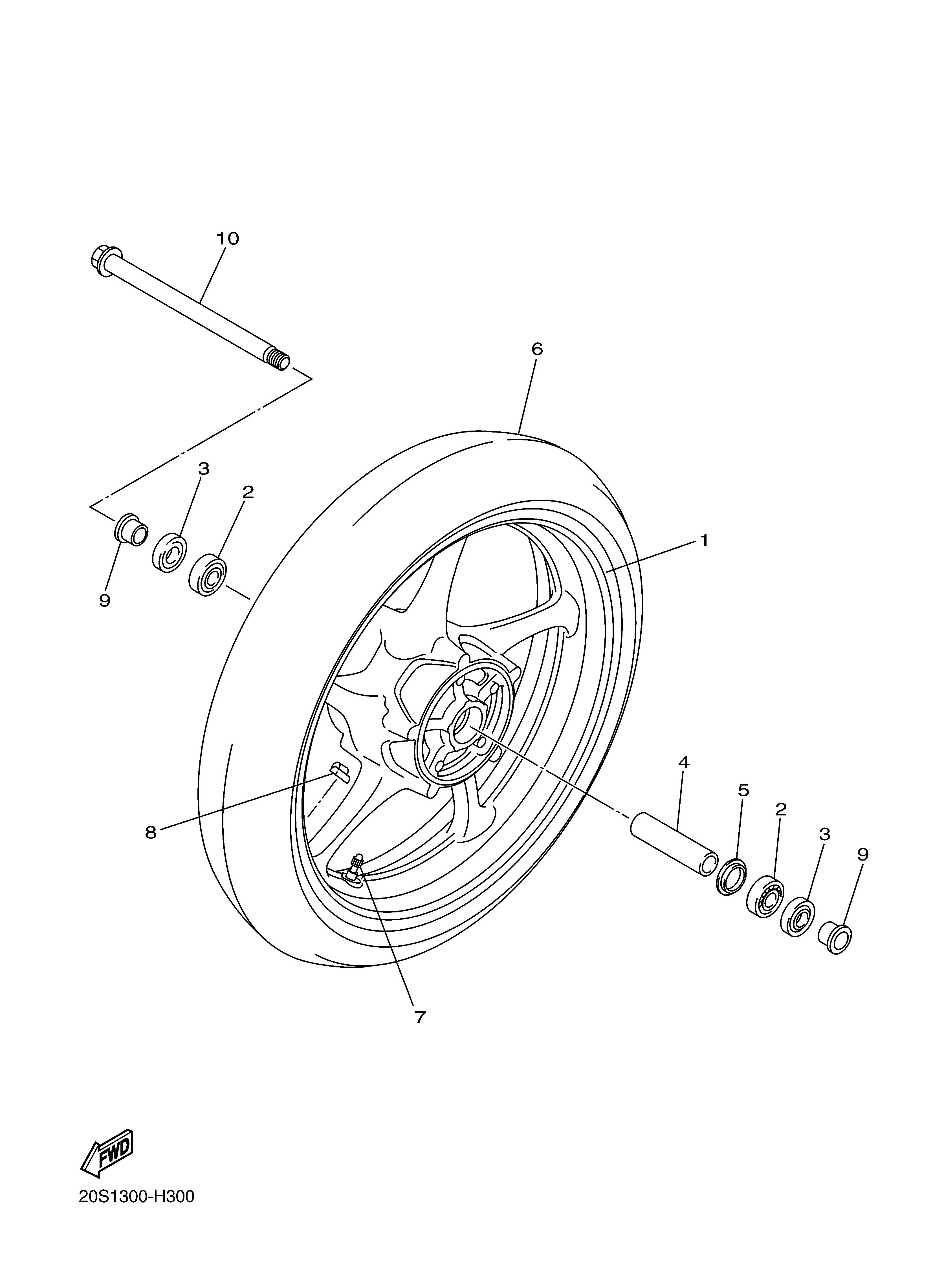 FRONT WHEEL Diagram terurai