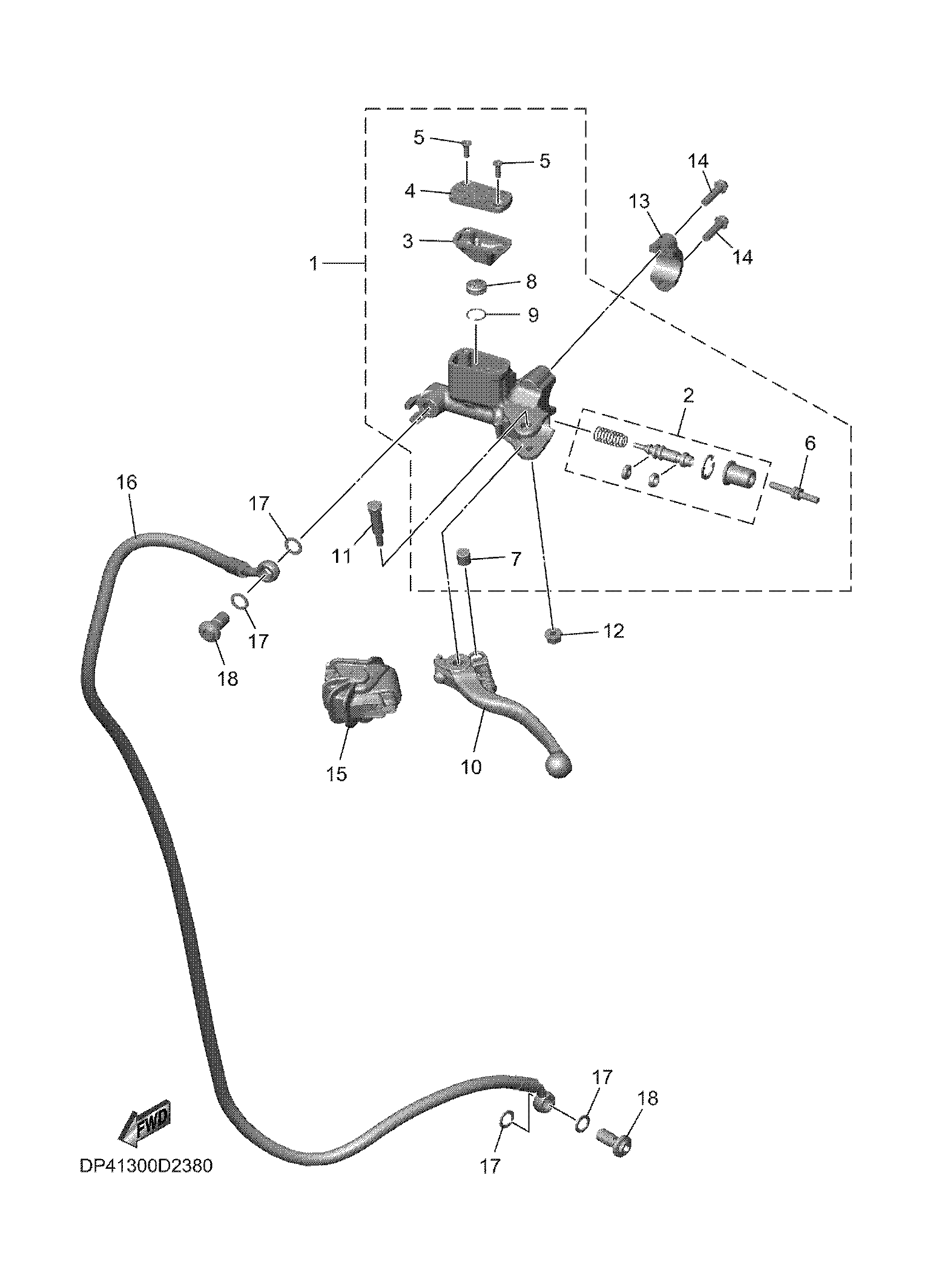FRONT MASTER CYLINDER 2 Sơ đồ tách chi tiết
