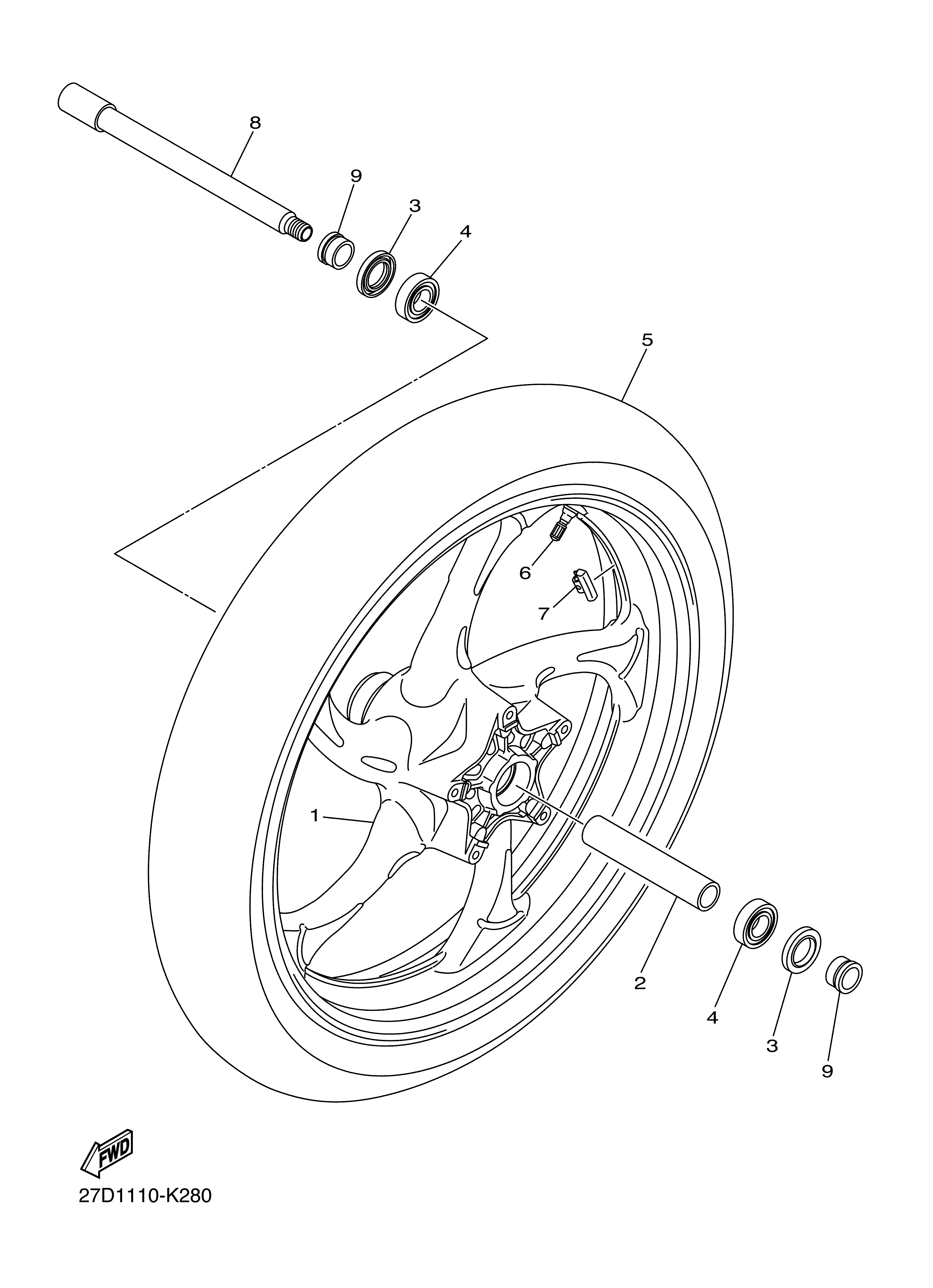 FRONT WHEEL Sơ đồ tách chi tiết