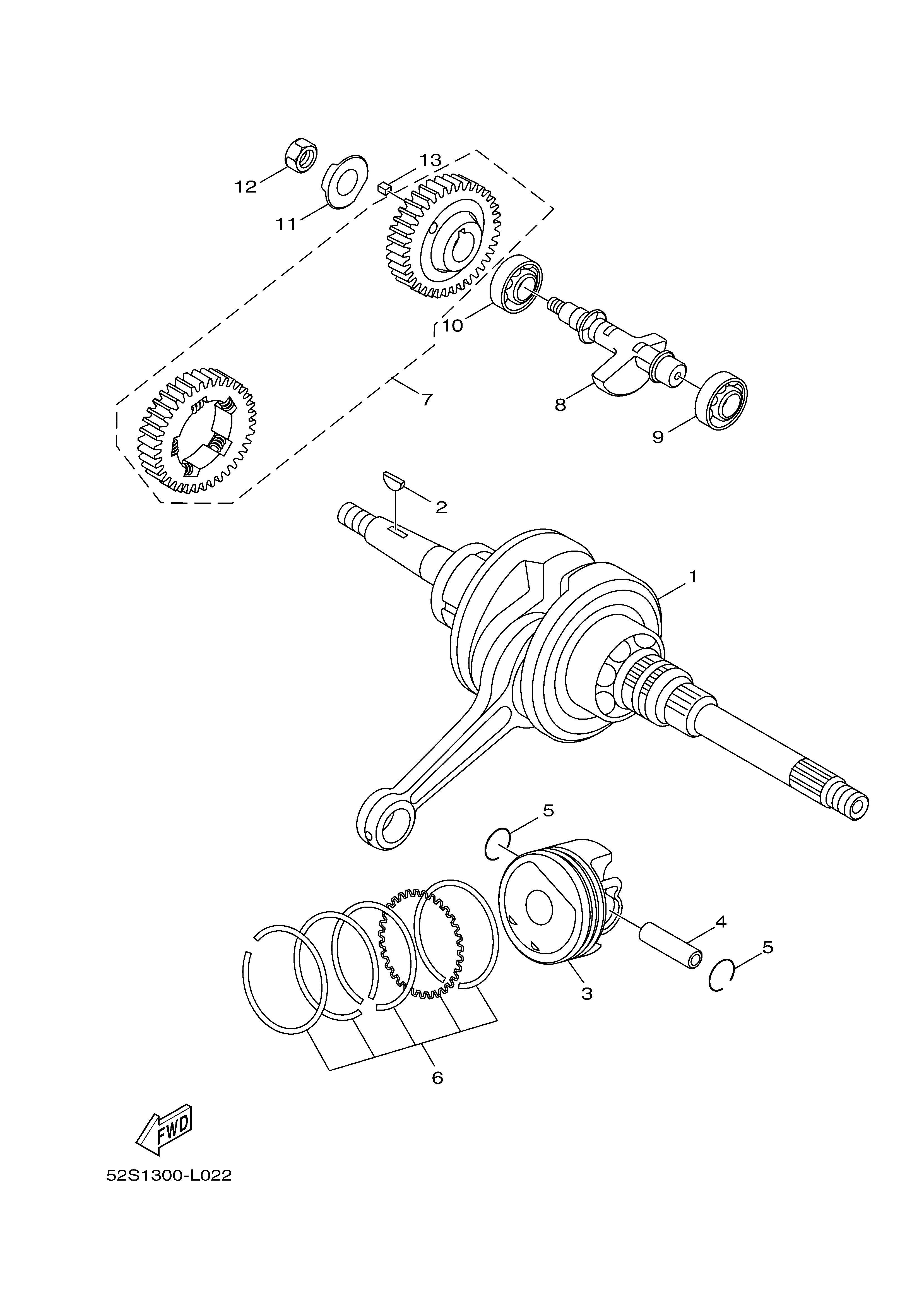 CRANKSHAFT PISTON ภาพแยกชิ้นส่วน