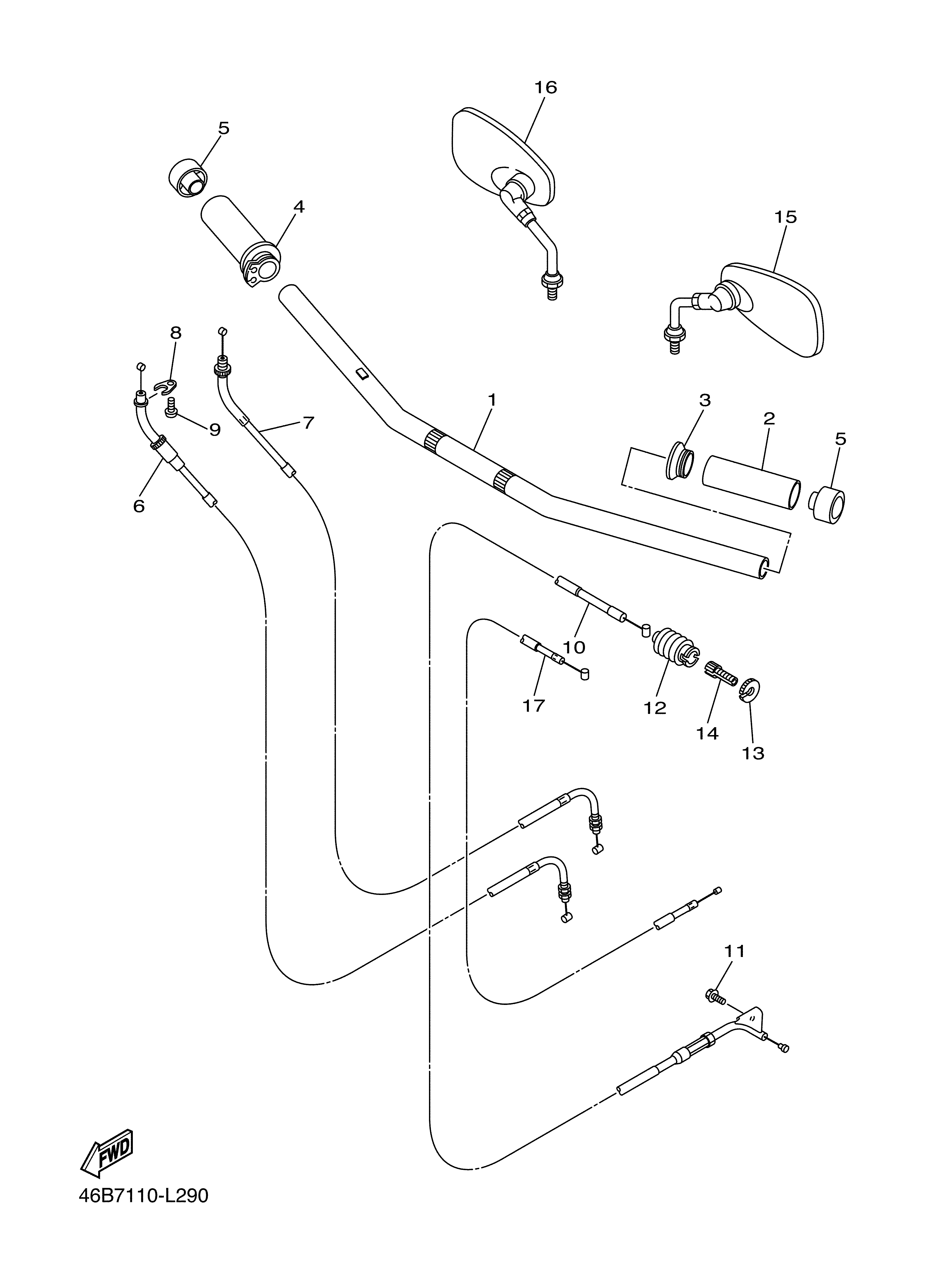 STEERING HANDLE CABLE Vistas explodidas