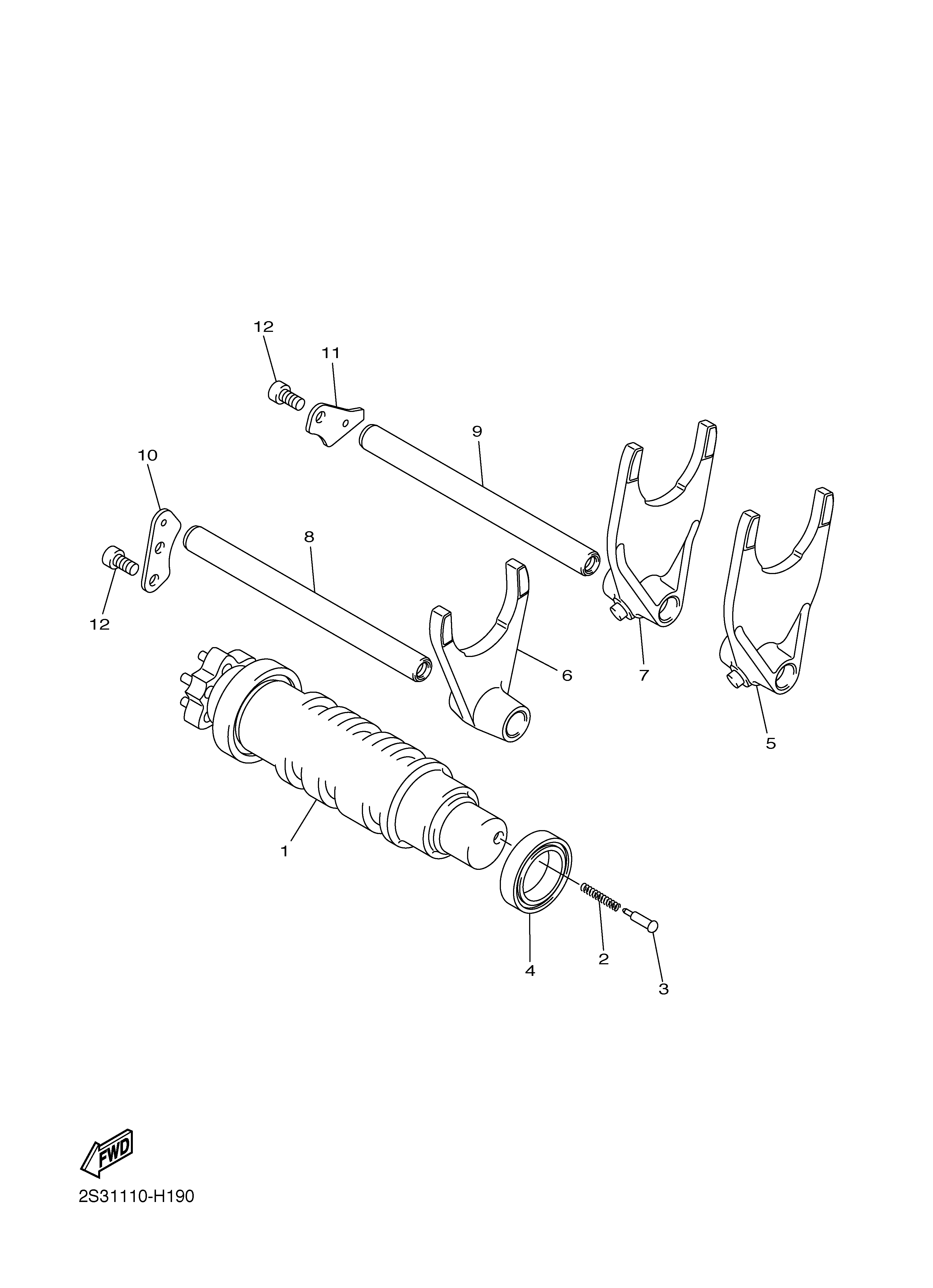 SHIFT CAM FORK ภาพแยกชิ้นส่วน