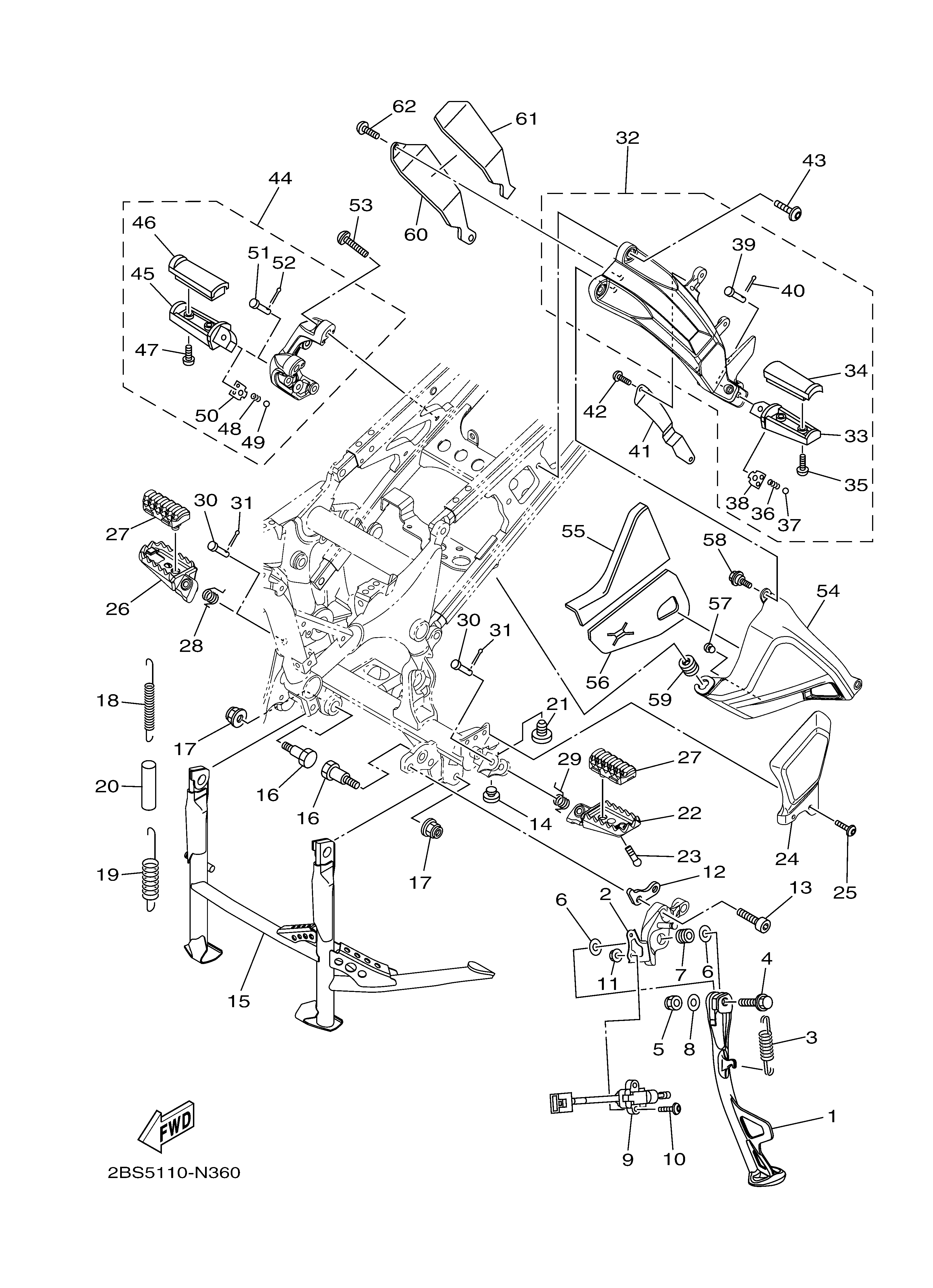 STAND FOOTREST Diagram terurai