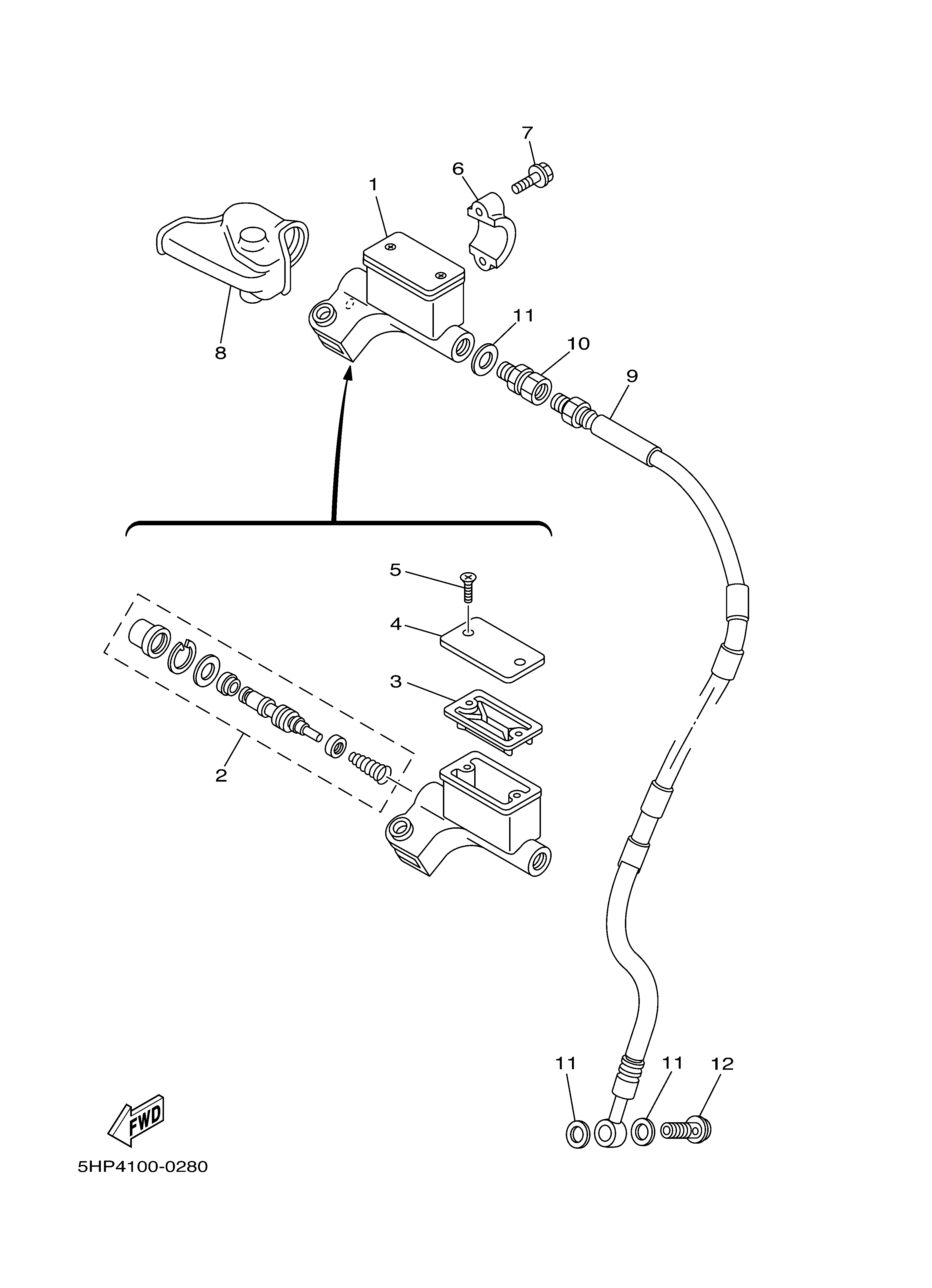 FRONT MASTER CYLINDER ภาพแยกชิ้นส่วน