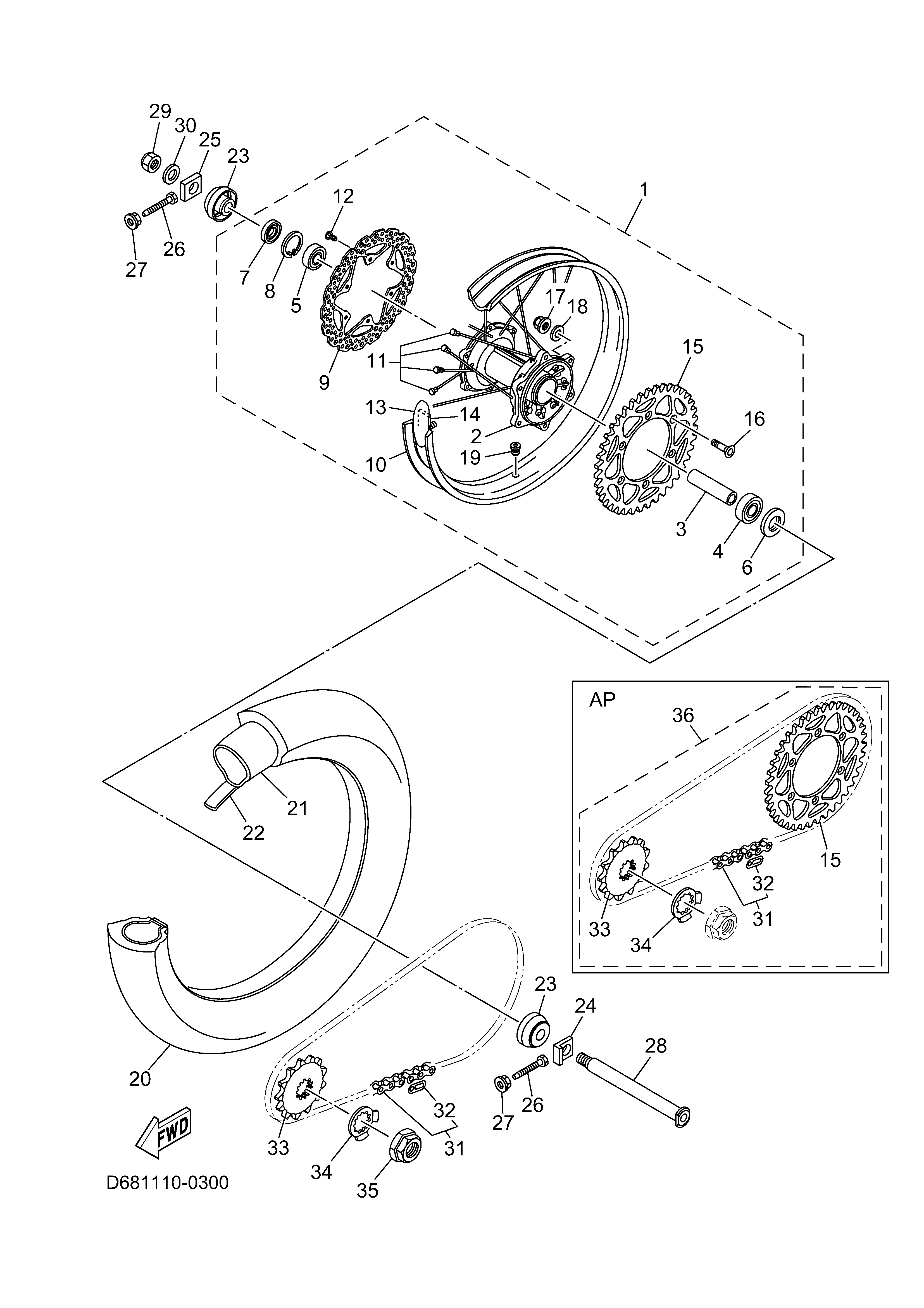 REAR WHEEL 爆炸图