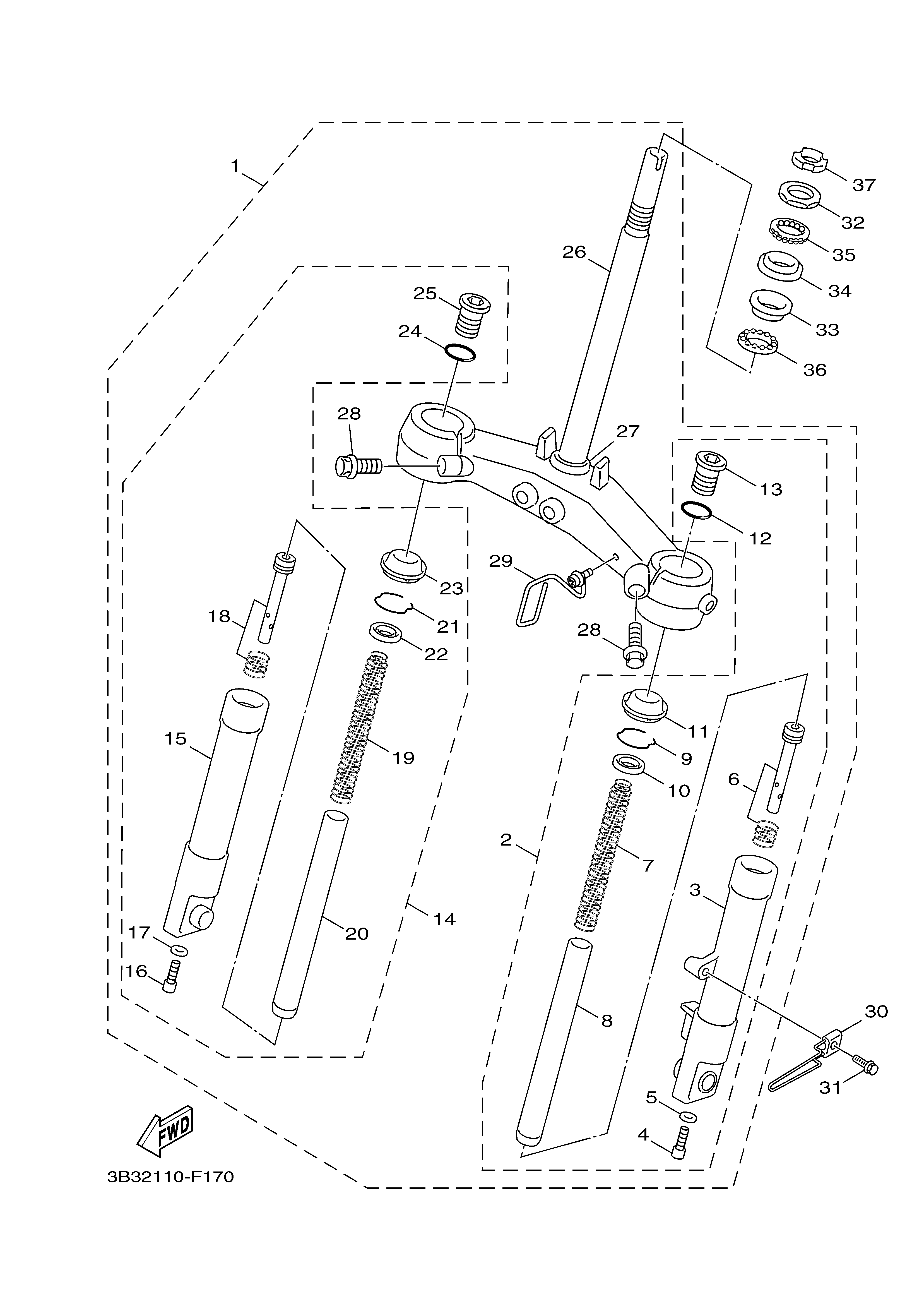 FRONT FORK ภาพแยกชิ้นส่วน