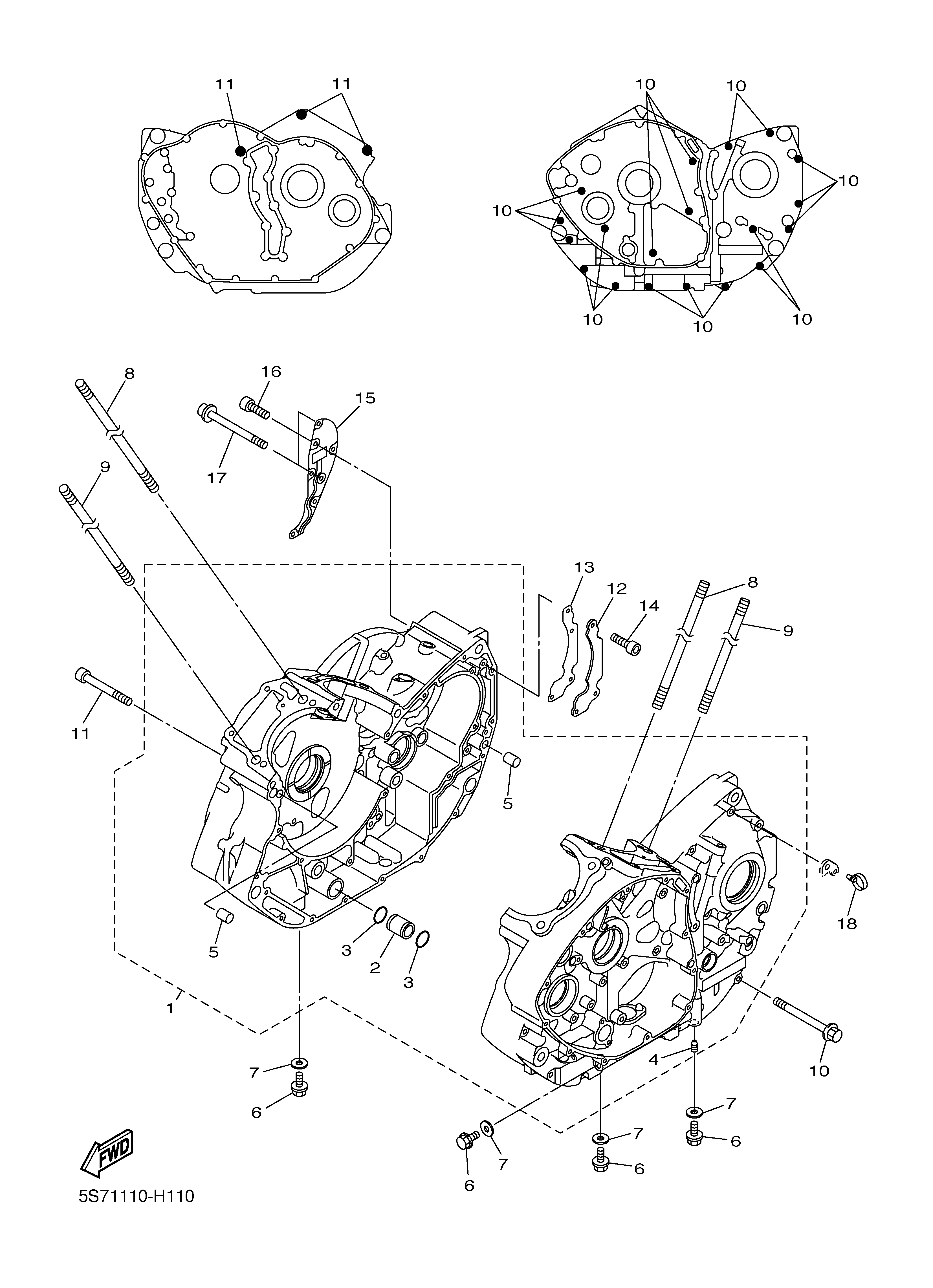 CRANKCASE Sơ đồ tách chi tiết