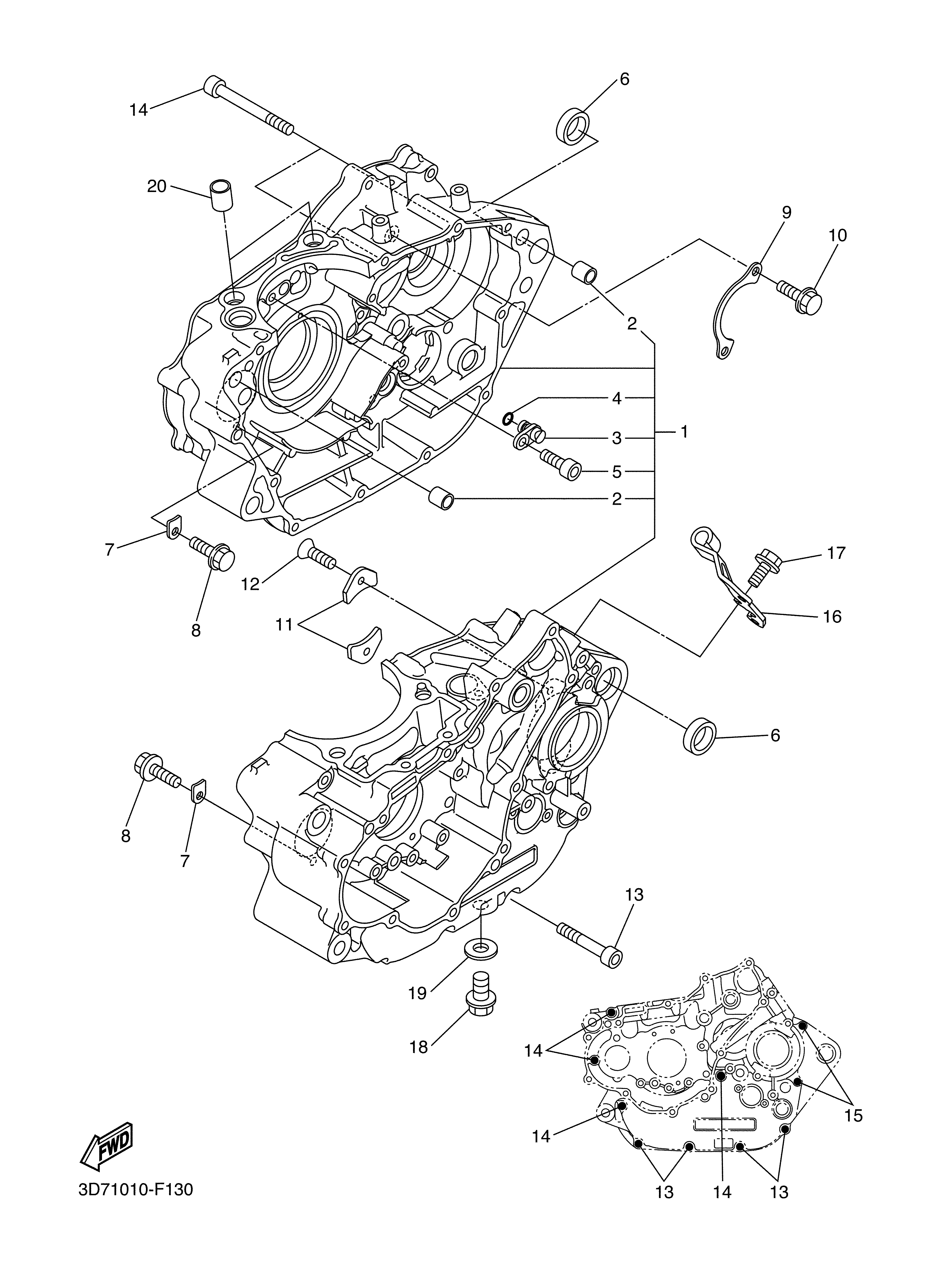 CRANKCASE ภาพแยกชิ้นส่วน