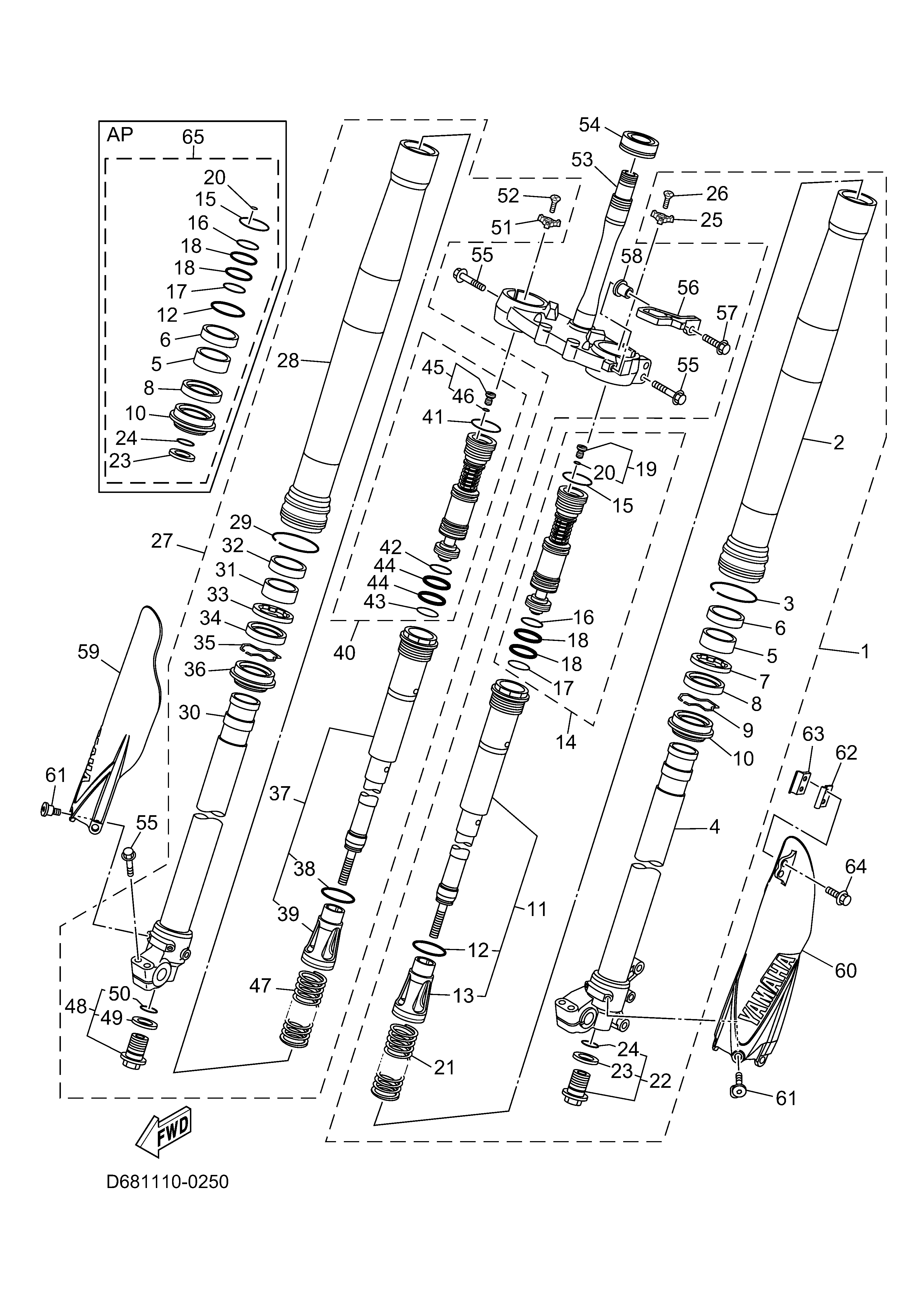 FRONT FORK Exploded diagrams