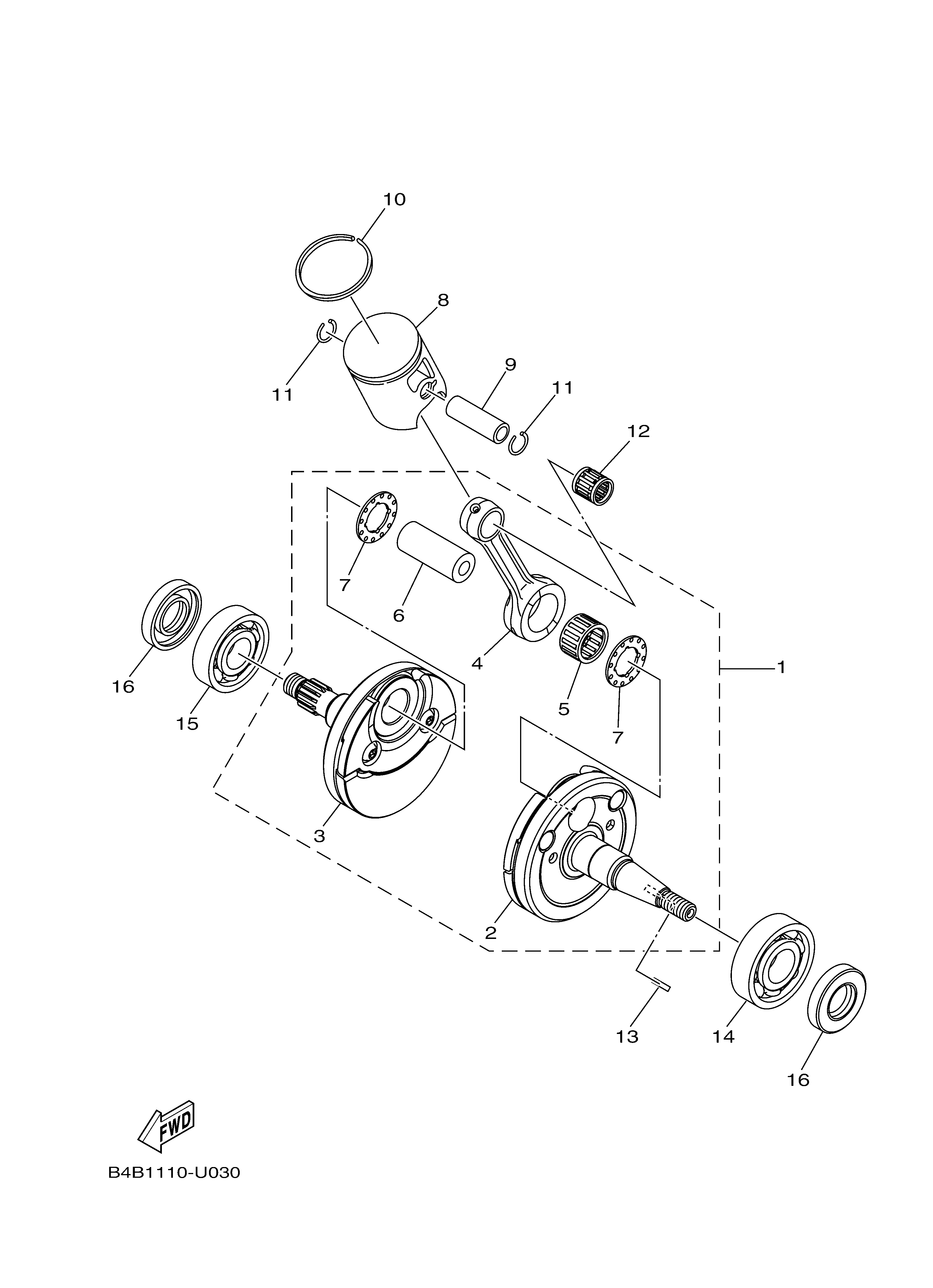 CRANKSHAFT & PISTON ภาพแยกชิ้นส่วน