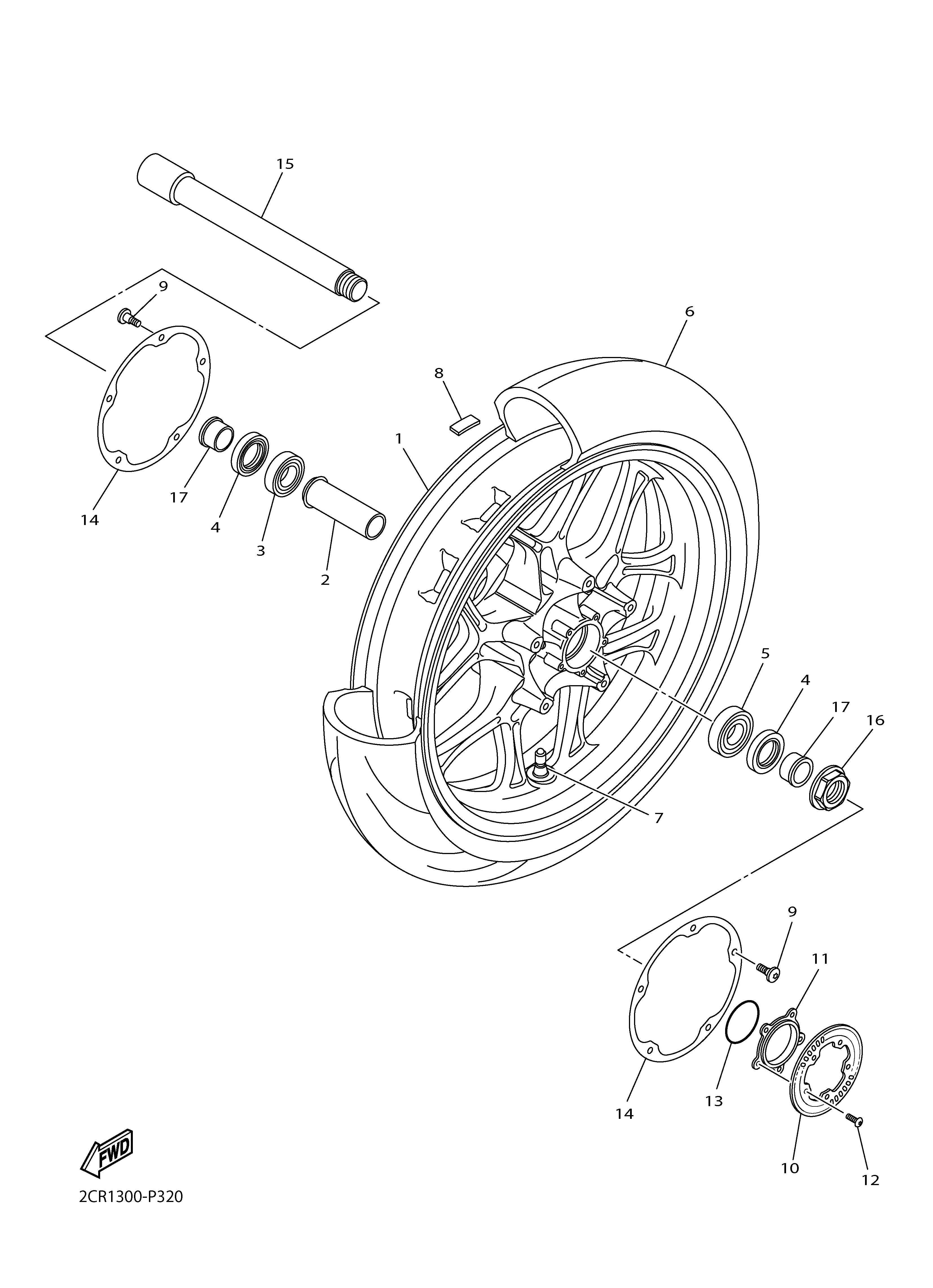 FRONT WHEEL ภาพแยกชิ้นส่วน