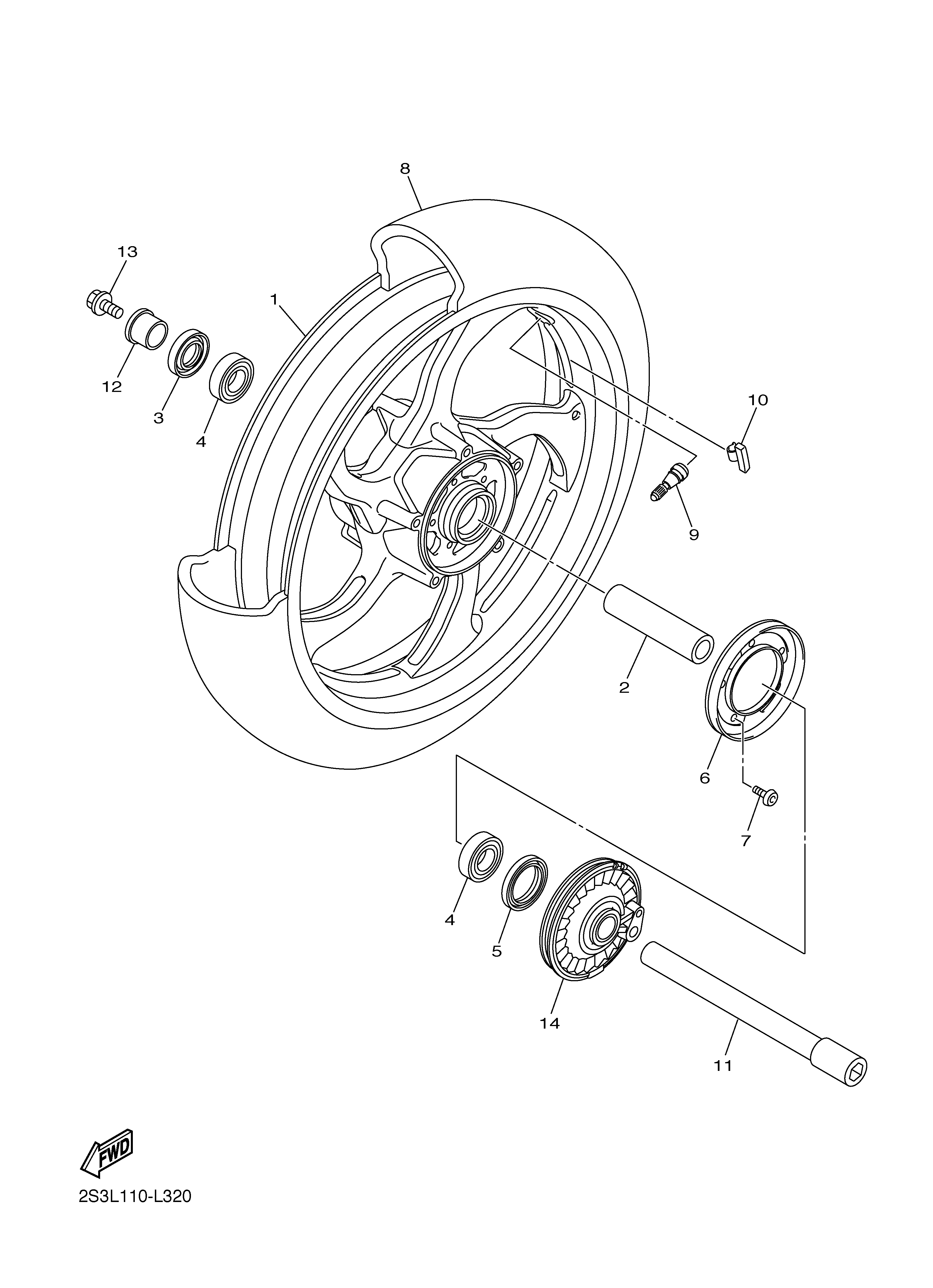 FRONT WHEEL Exploded diagrams