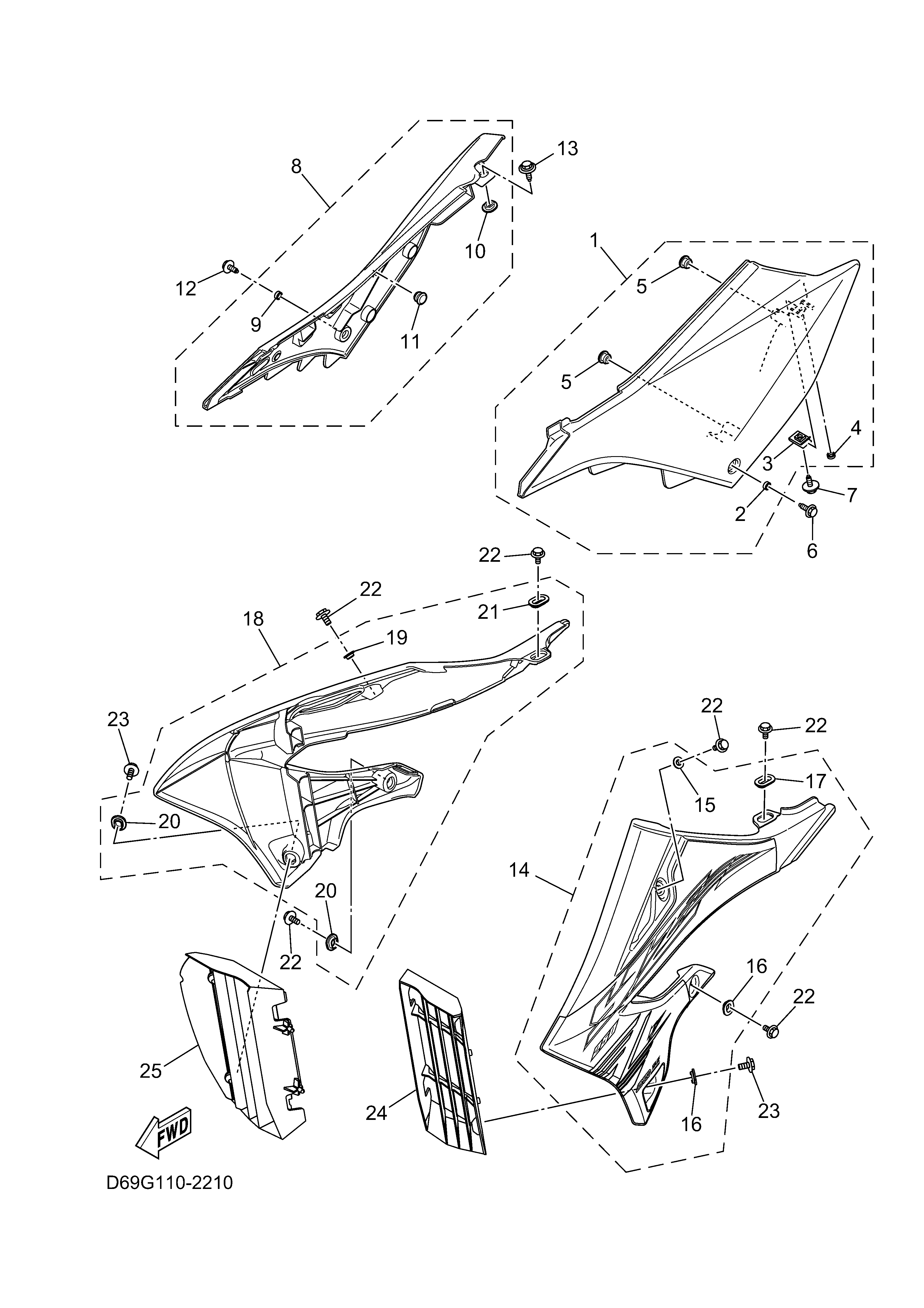 SIDE COVER Sơ đồ tách chi tiết