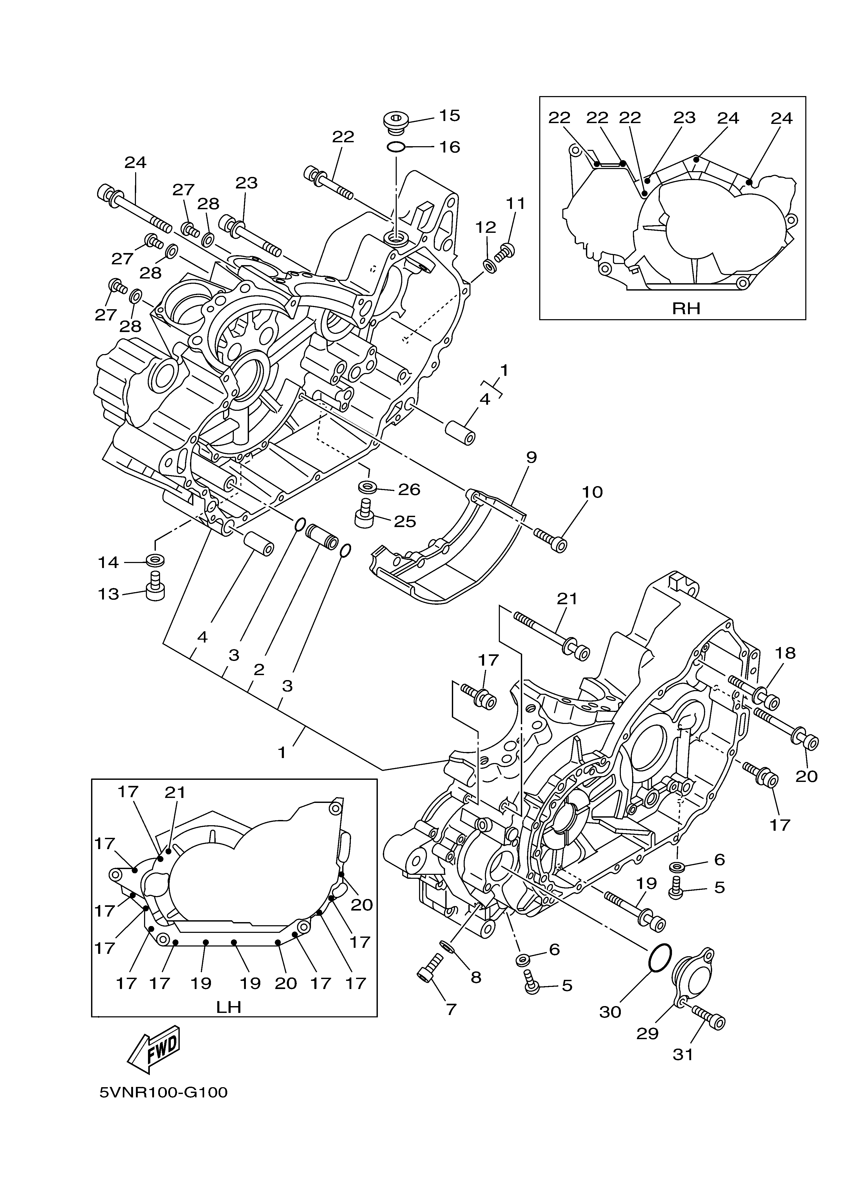CRANKCASE ภาพแยกชิ้นส่วน