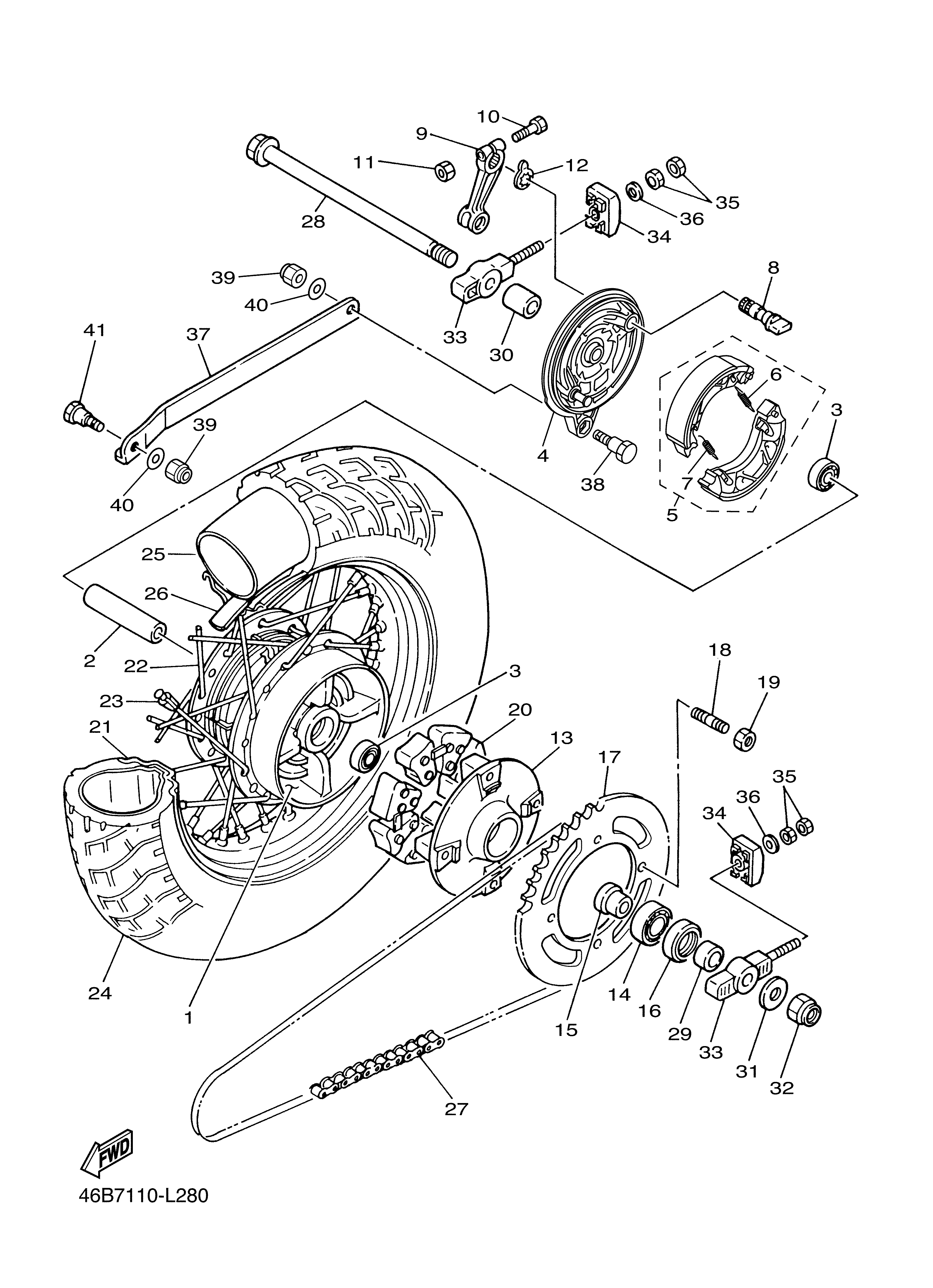 REAR WHEEL Sơ đồ tách chi tiết
