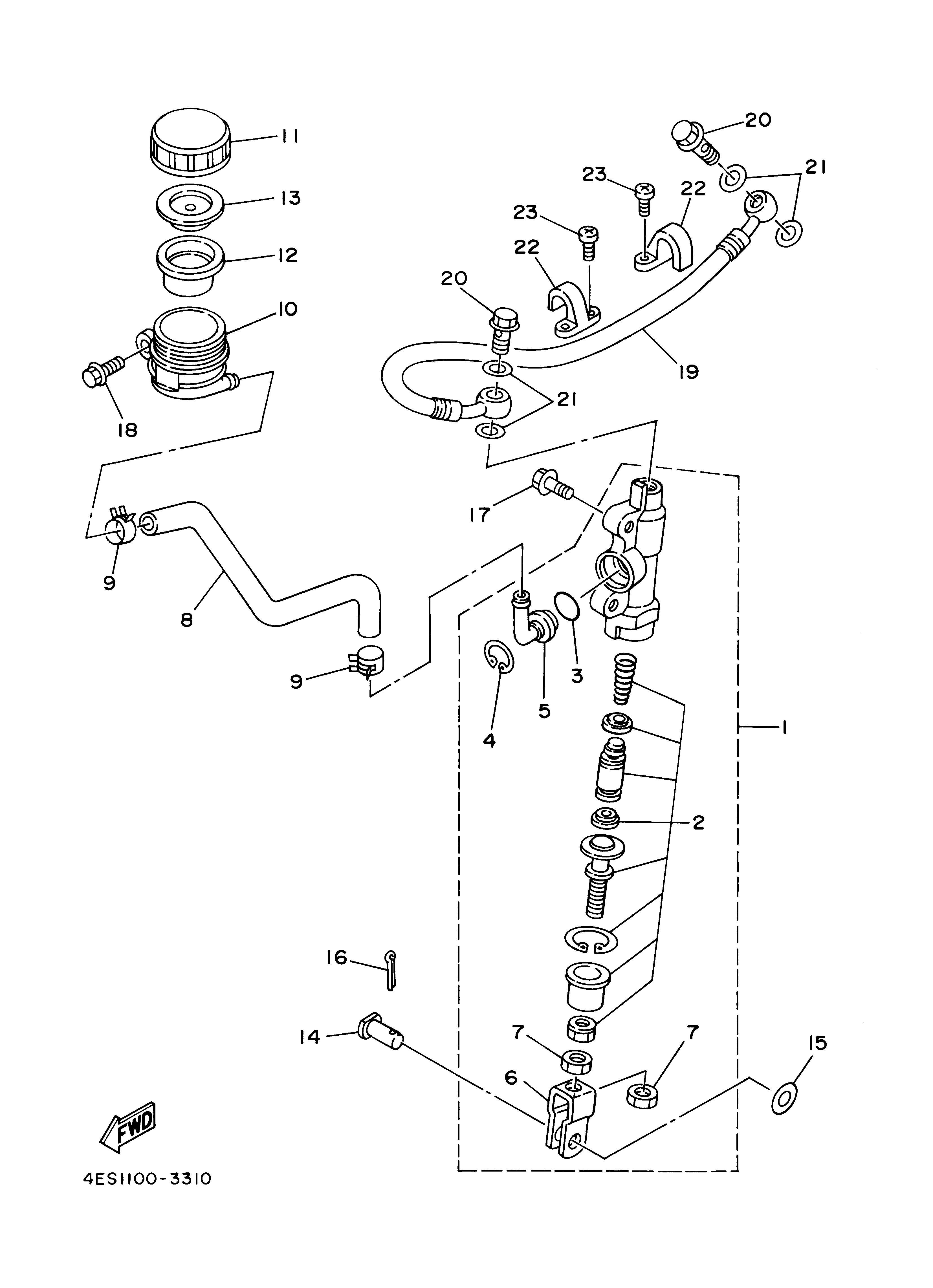 REAR MASTER CYLINDER Vistas explodidas