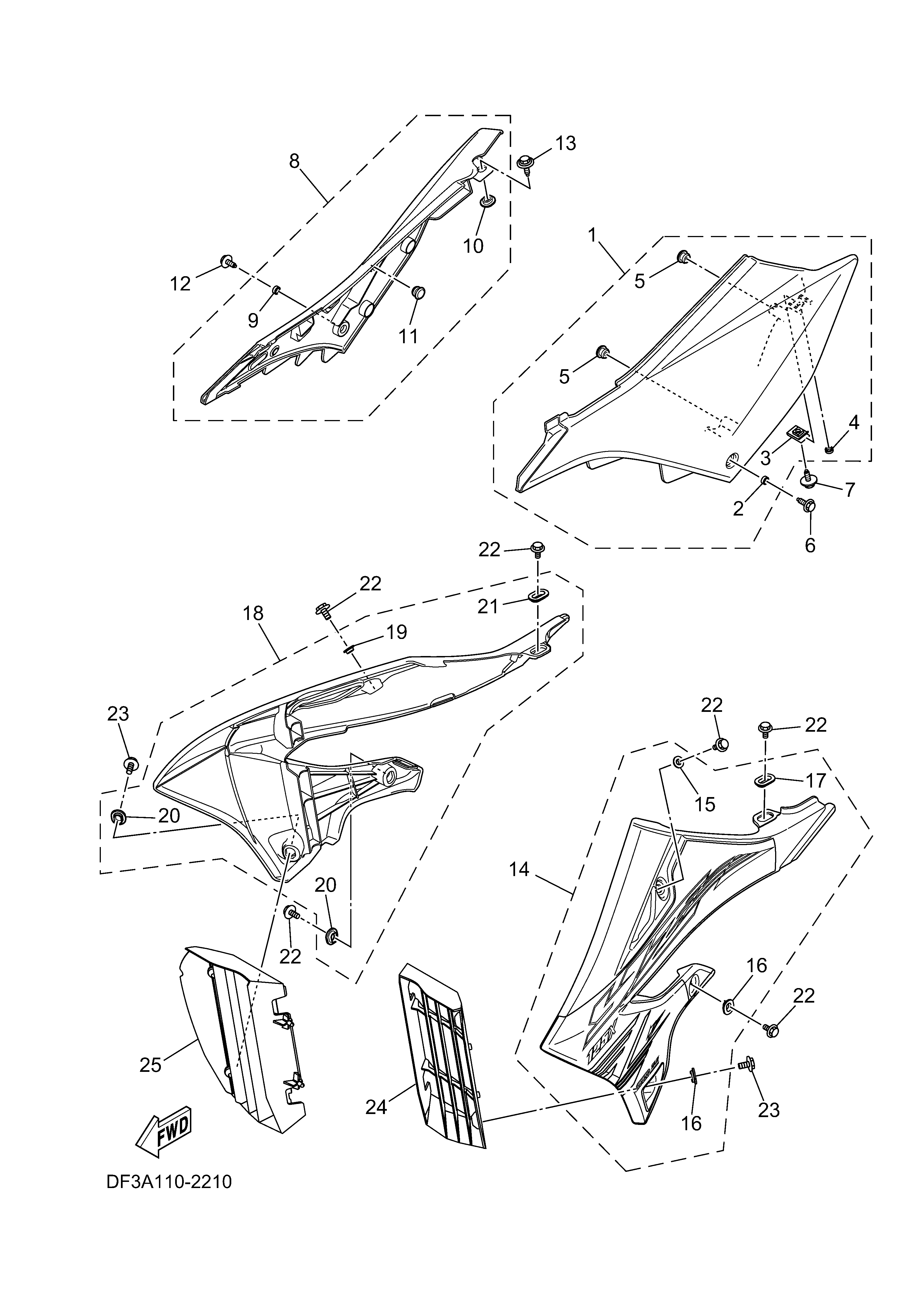 SIDE COVER Sơ đồ tách chi tiết