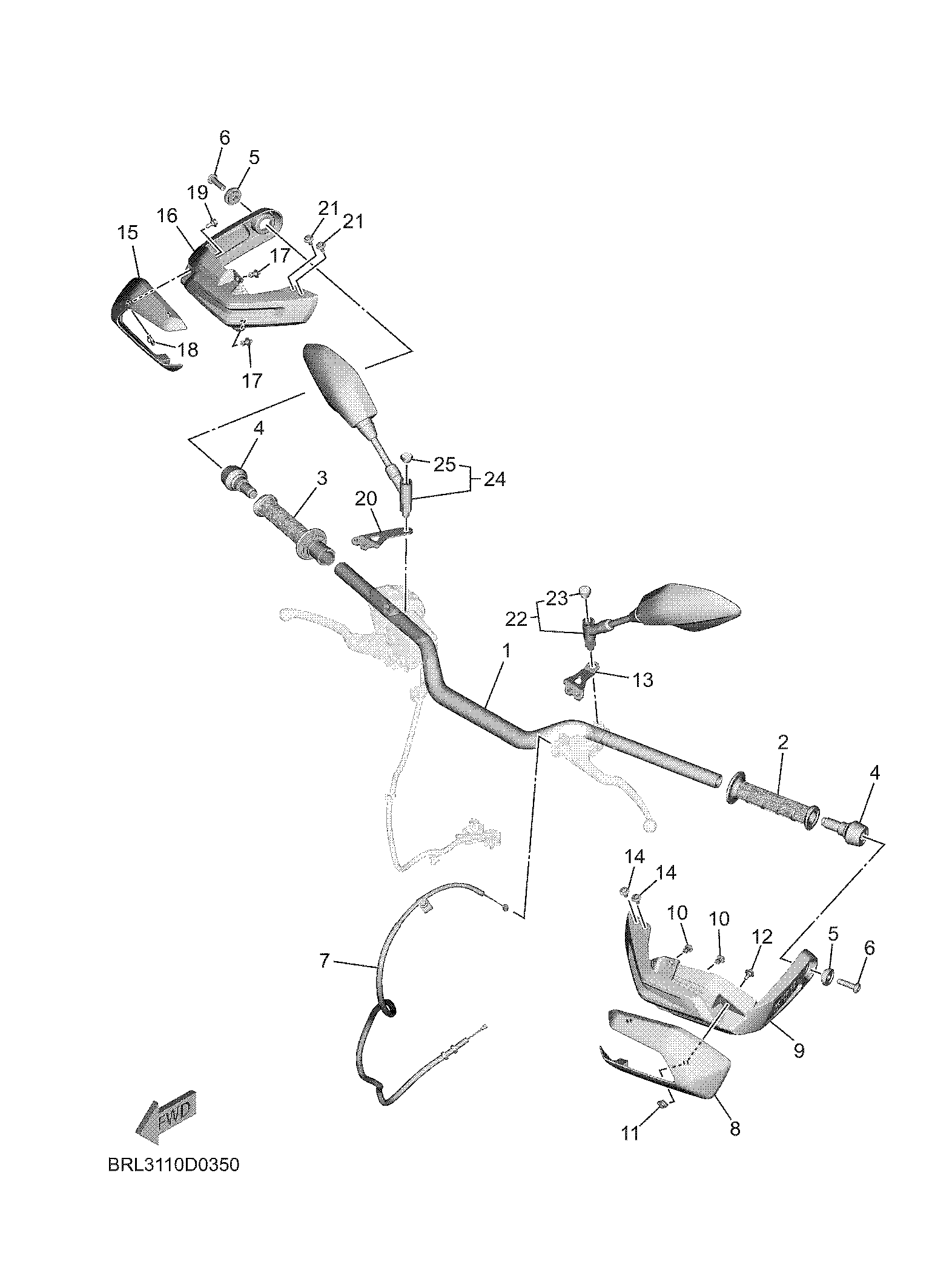 STEERING HANDLE & CABLE Vistas explodidas