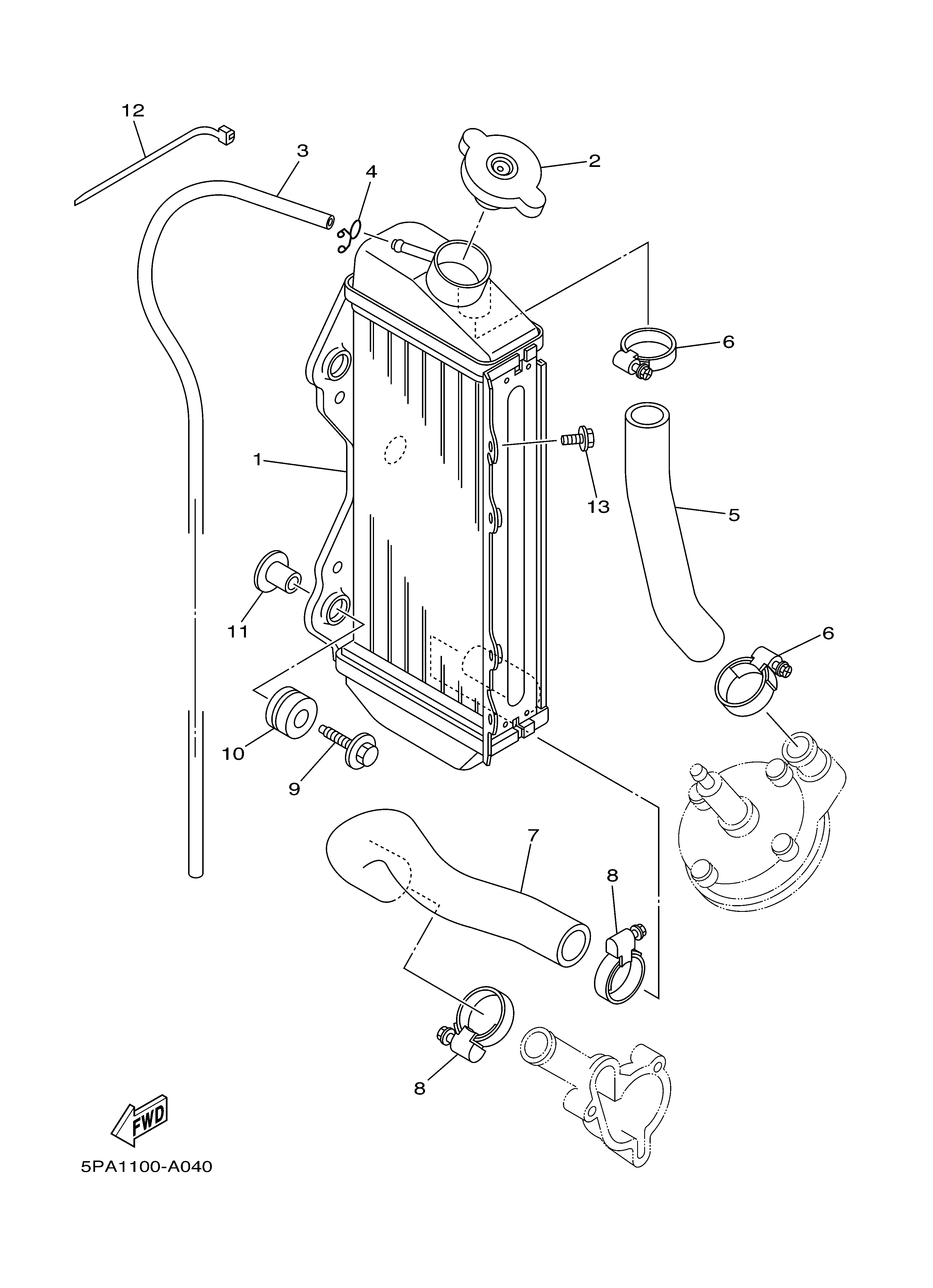 RADIATOR HOSE Vistas explodidas