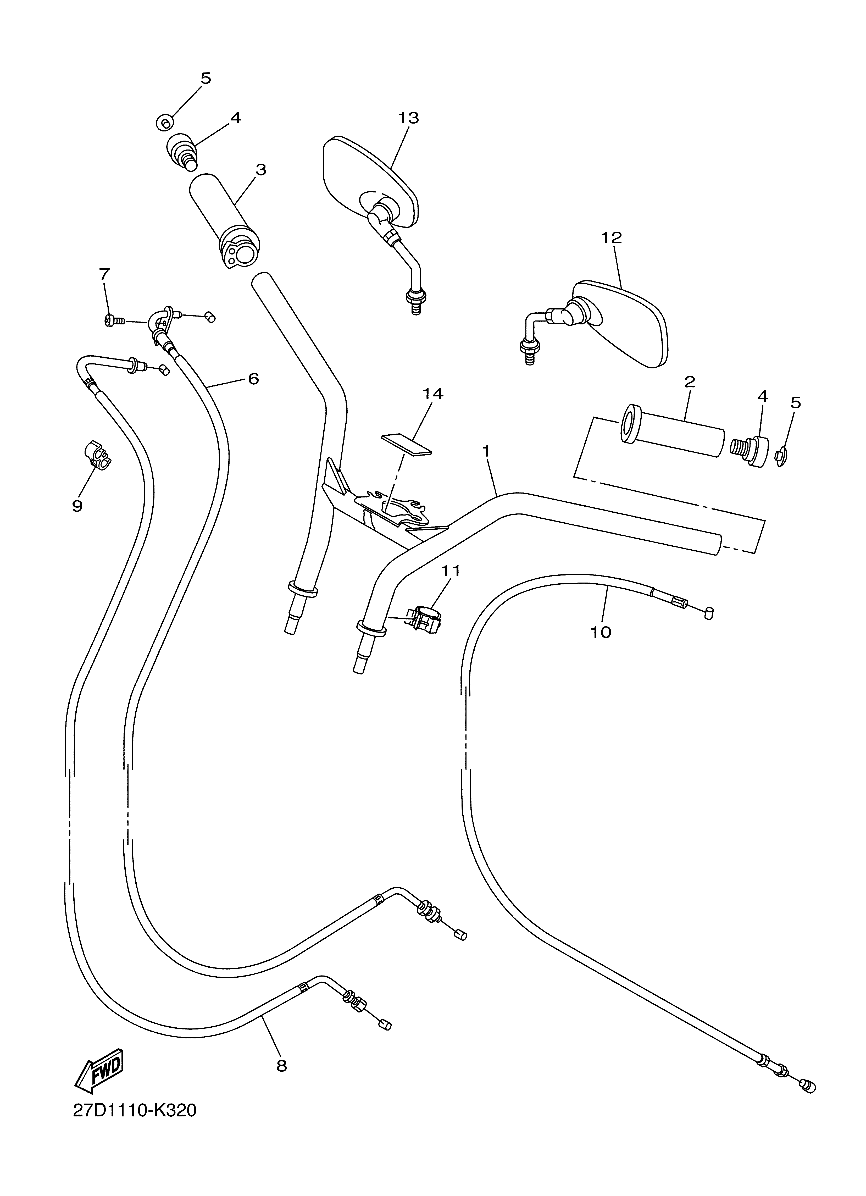 STEERING HANDLE CABLE Exploded diagrams