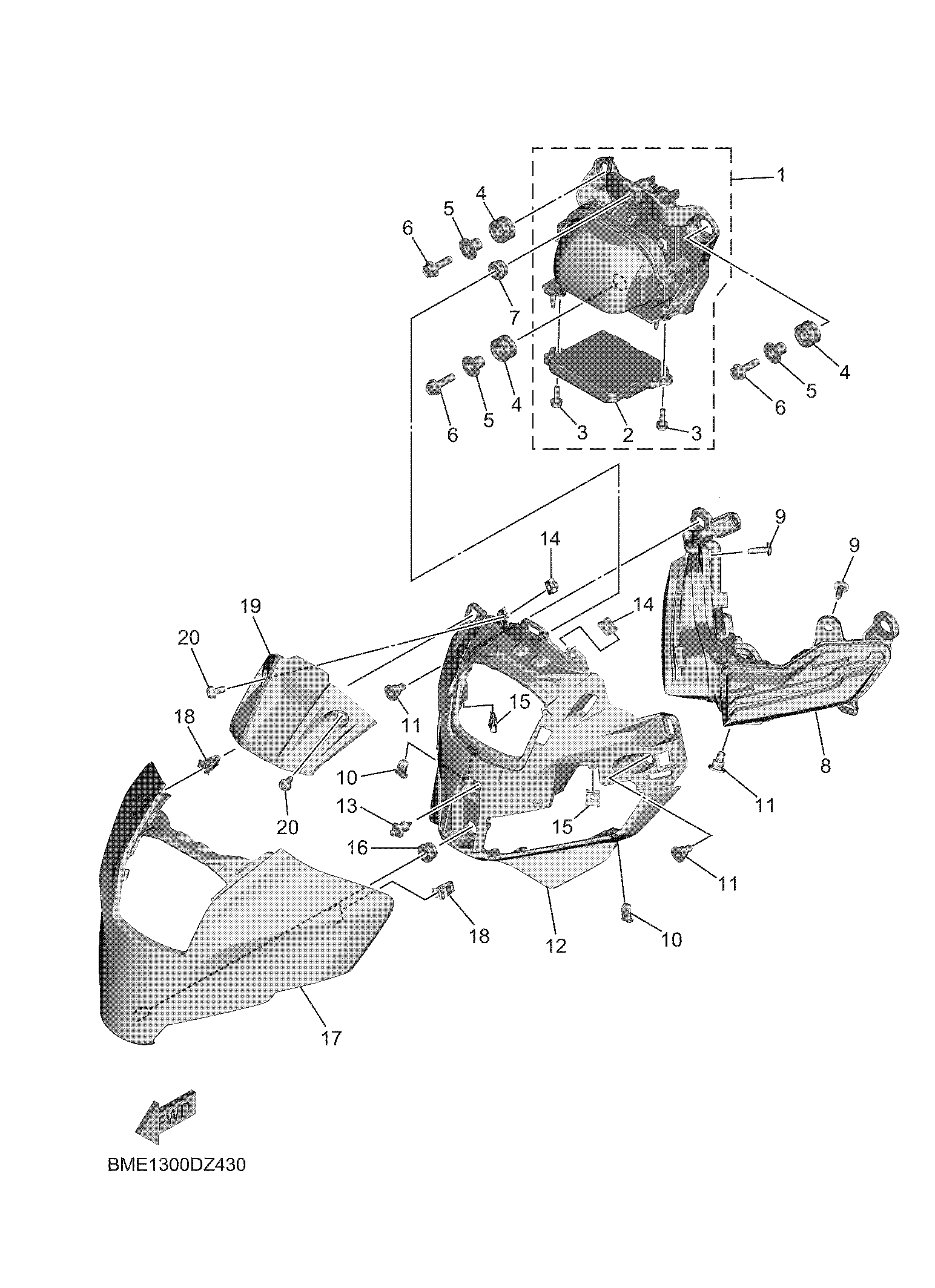 HEADLIGHT Exploded diagrams