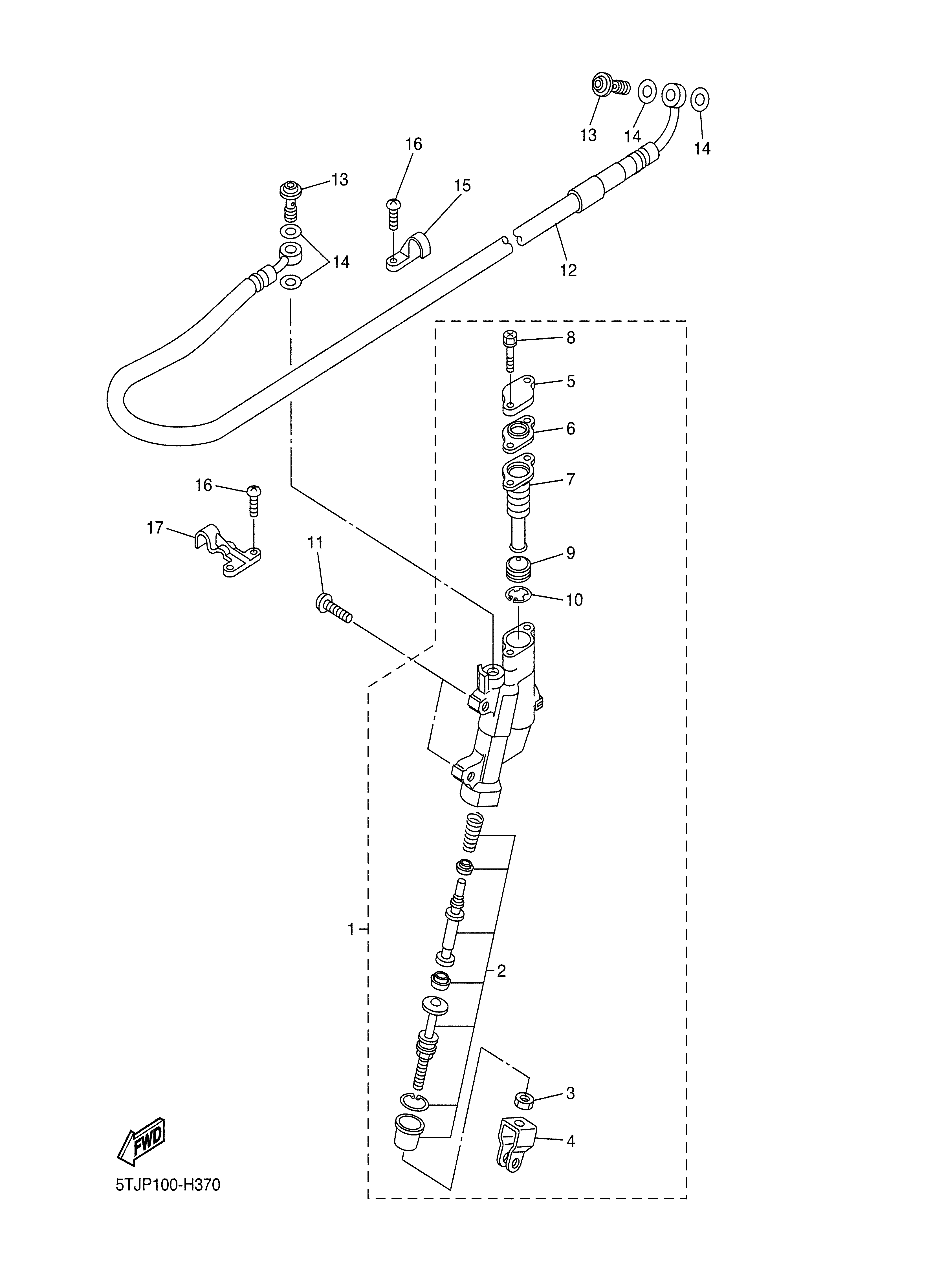REAR MASTER CYLINDER ภาพแยกชิ้นส่วน