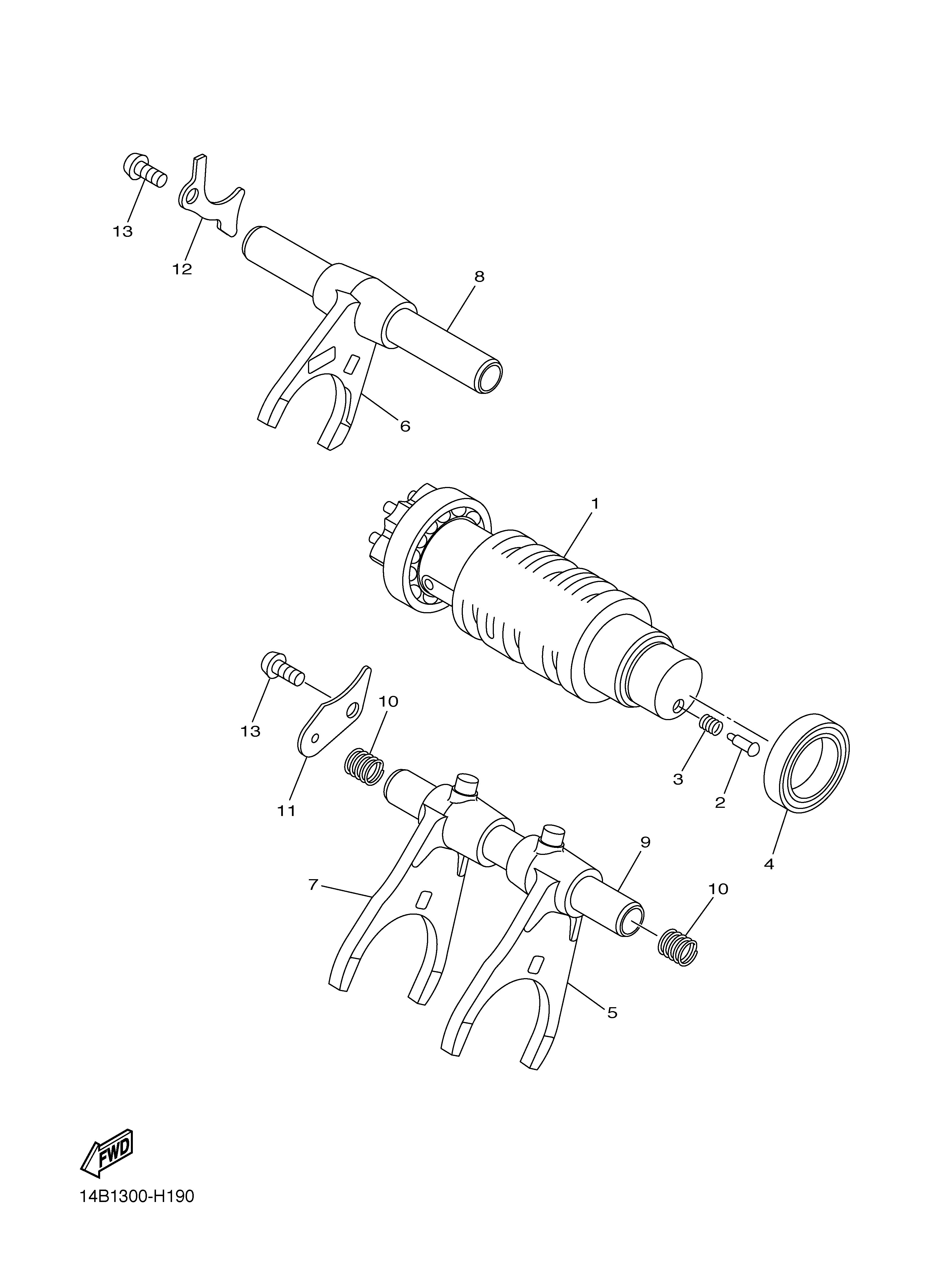 SHIFT CAM FORK ภาพแยกชิ้นส่วน
