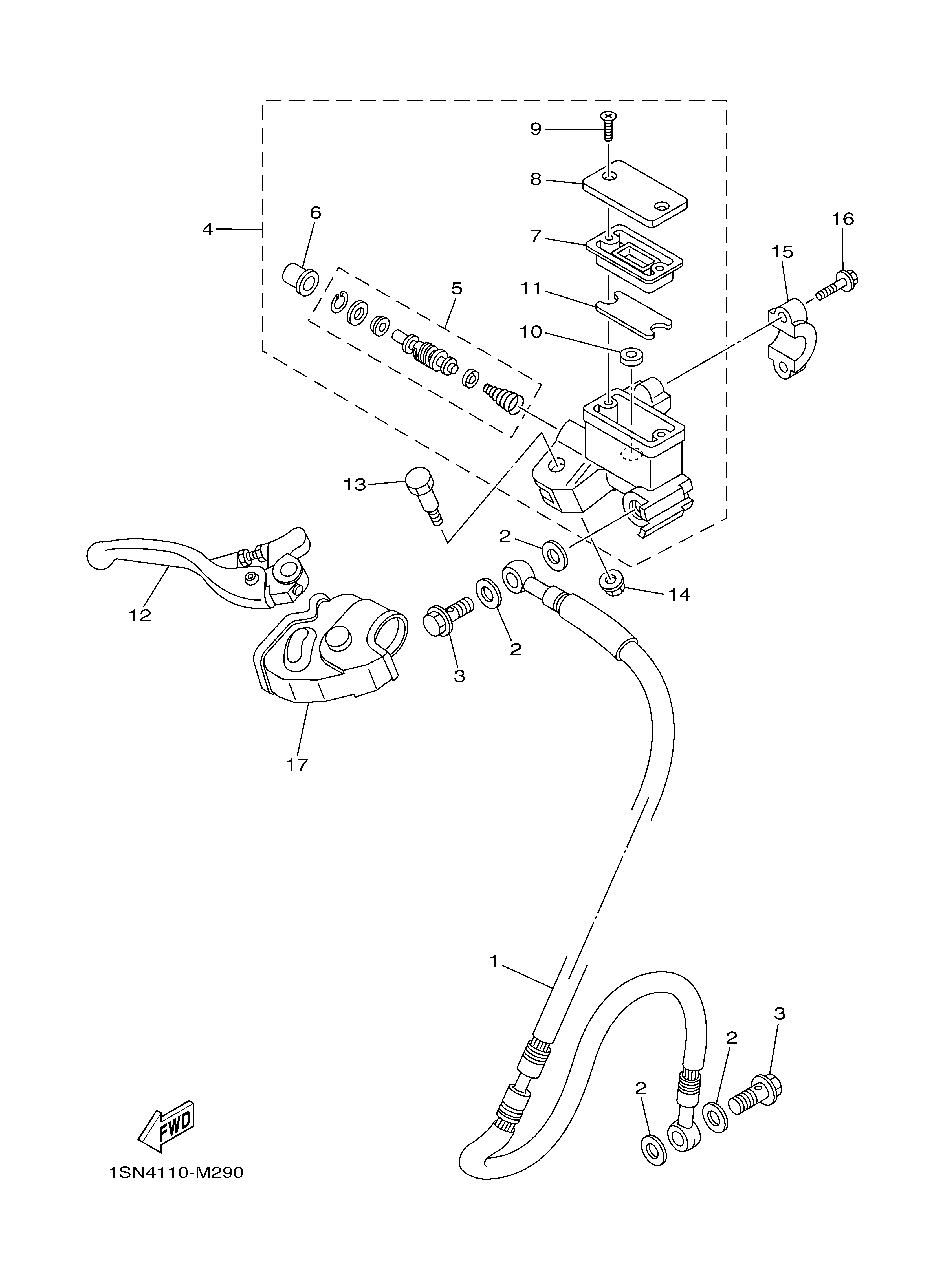 FRONT MASTER CYLINDER Vistas explodidas