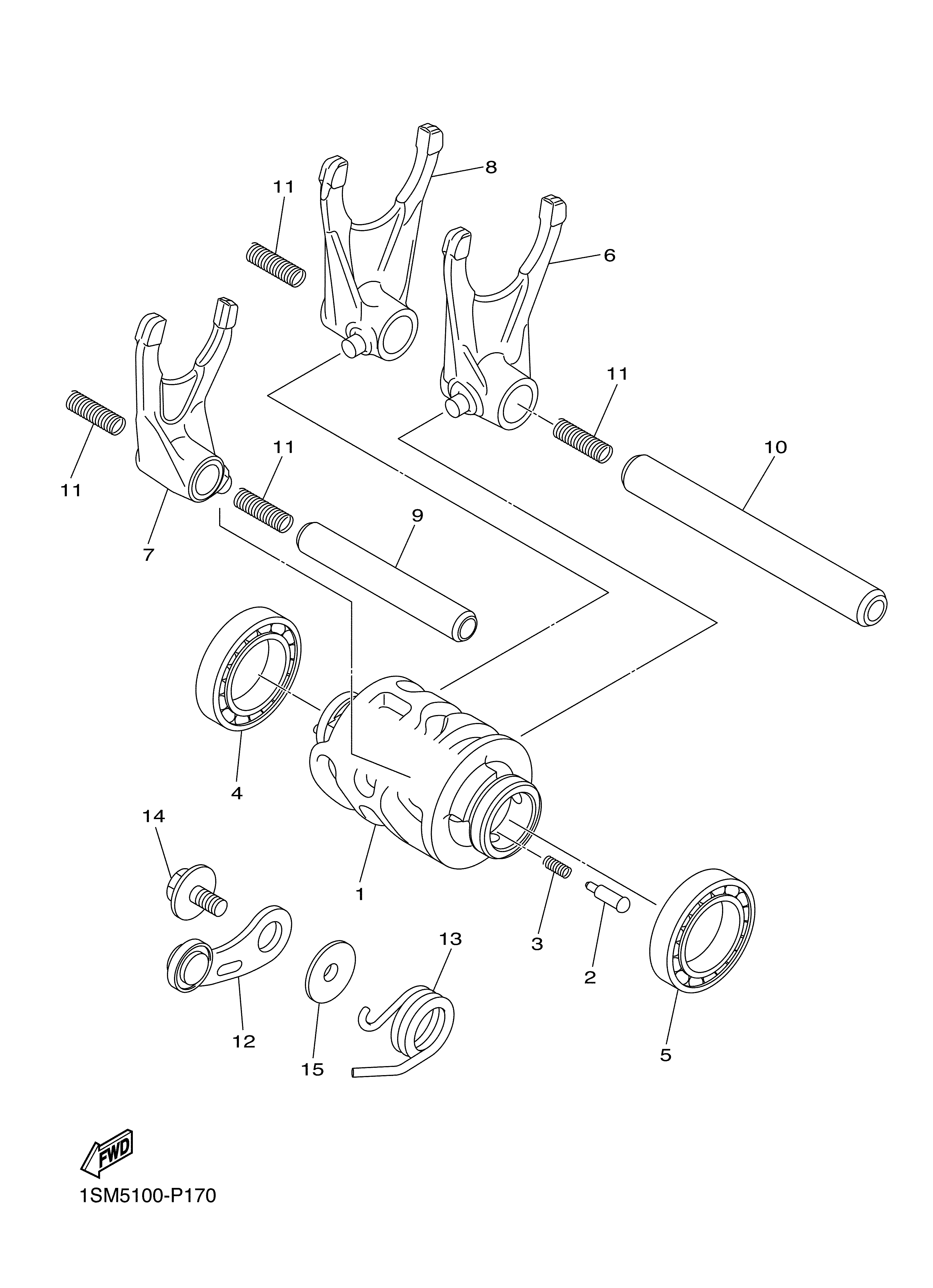 SHIFT CAM FORK 爆炸图