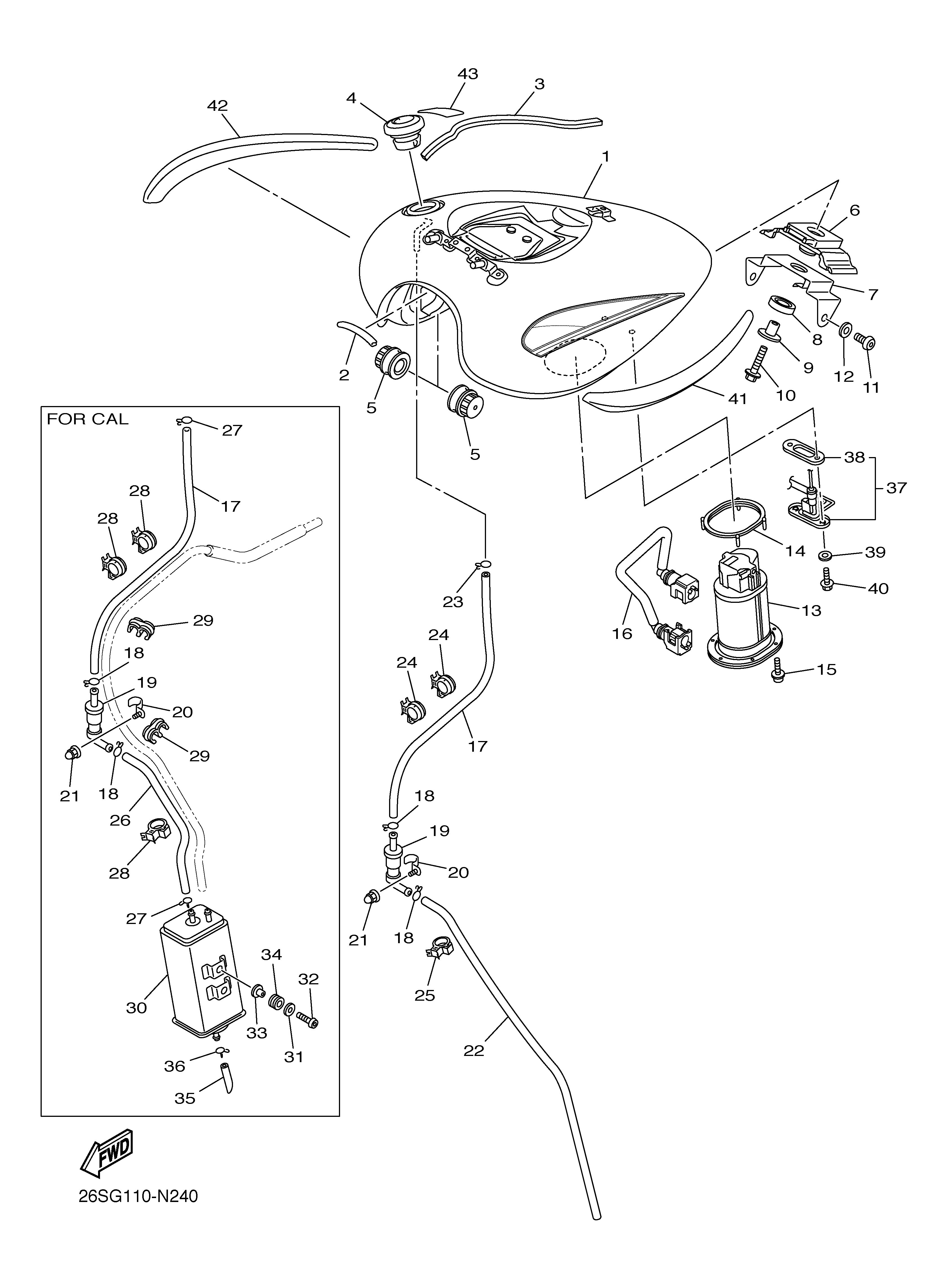FUEL TANK ภาพแยกชิ้นส่วน